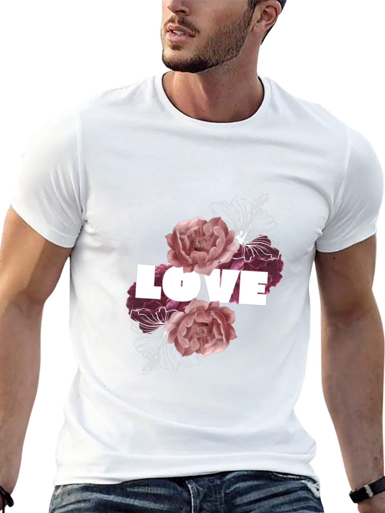 Floral Love T-Shirt - Black