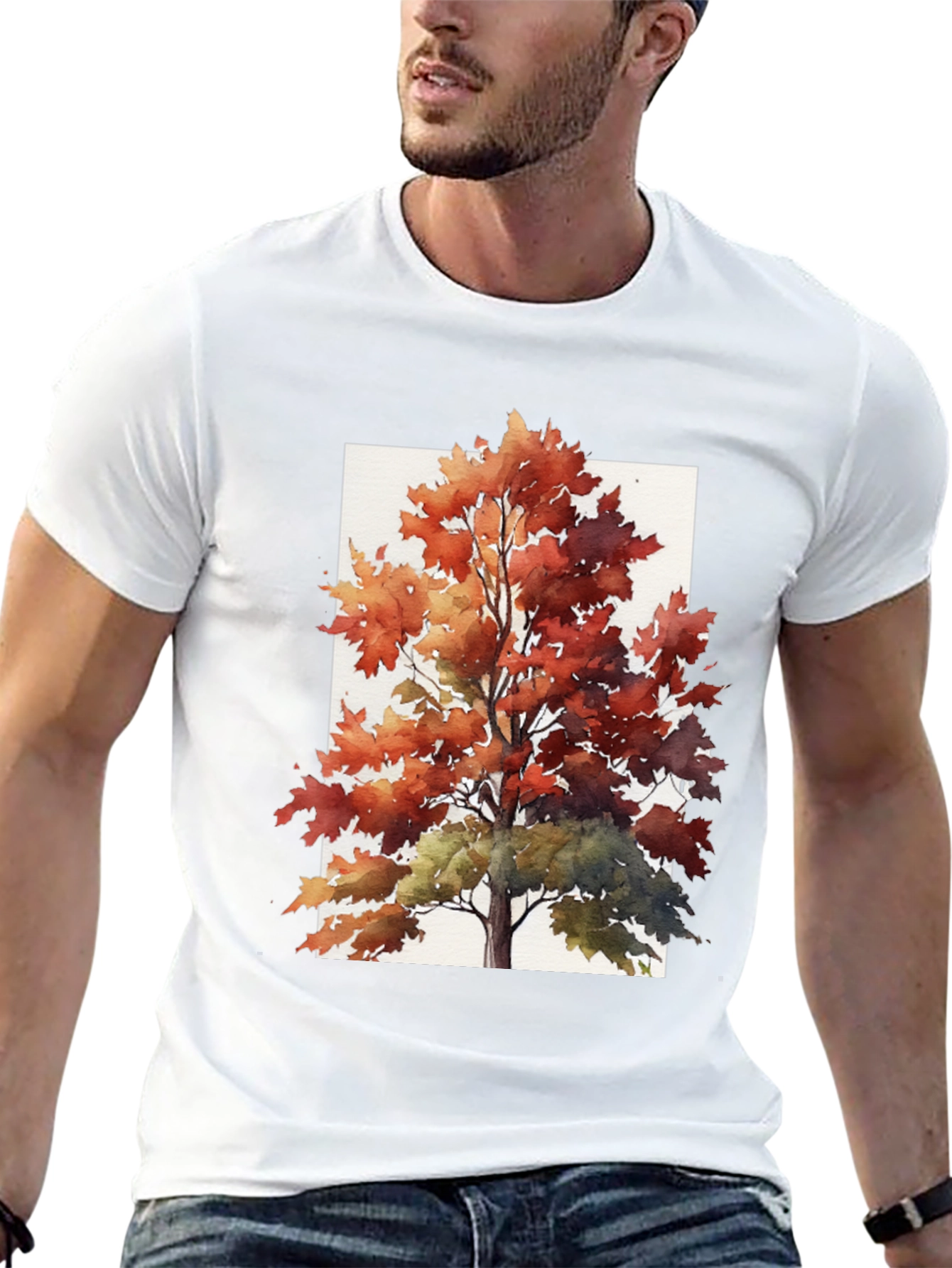 Autumn Tree Graphic Tee - Stylish Fall Apparel