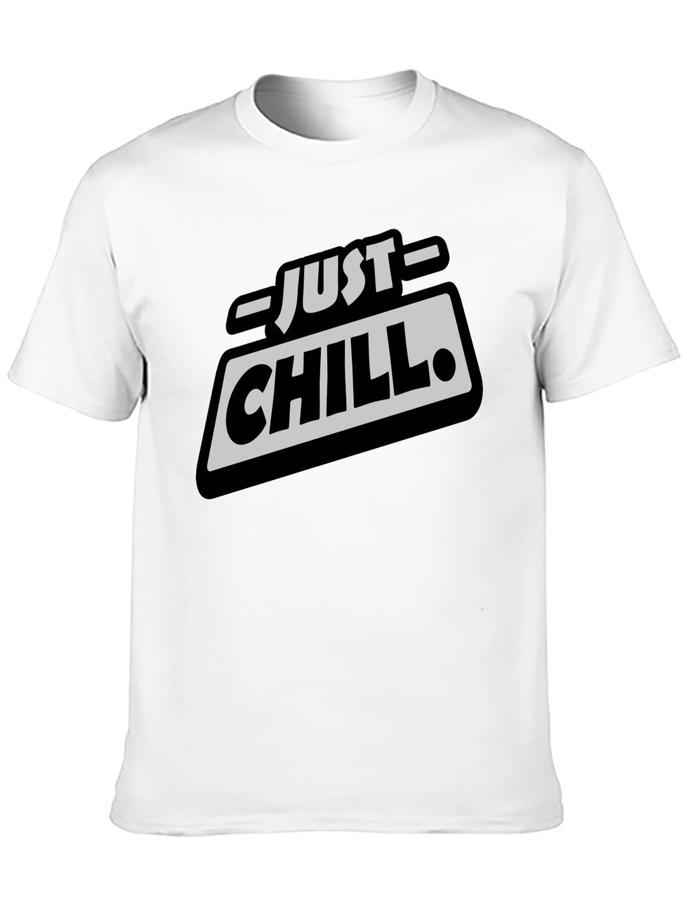 Just Chill Graphic Tee - Relaxed Fit Black T-Shirt