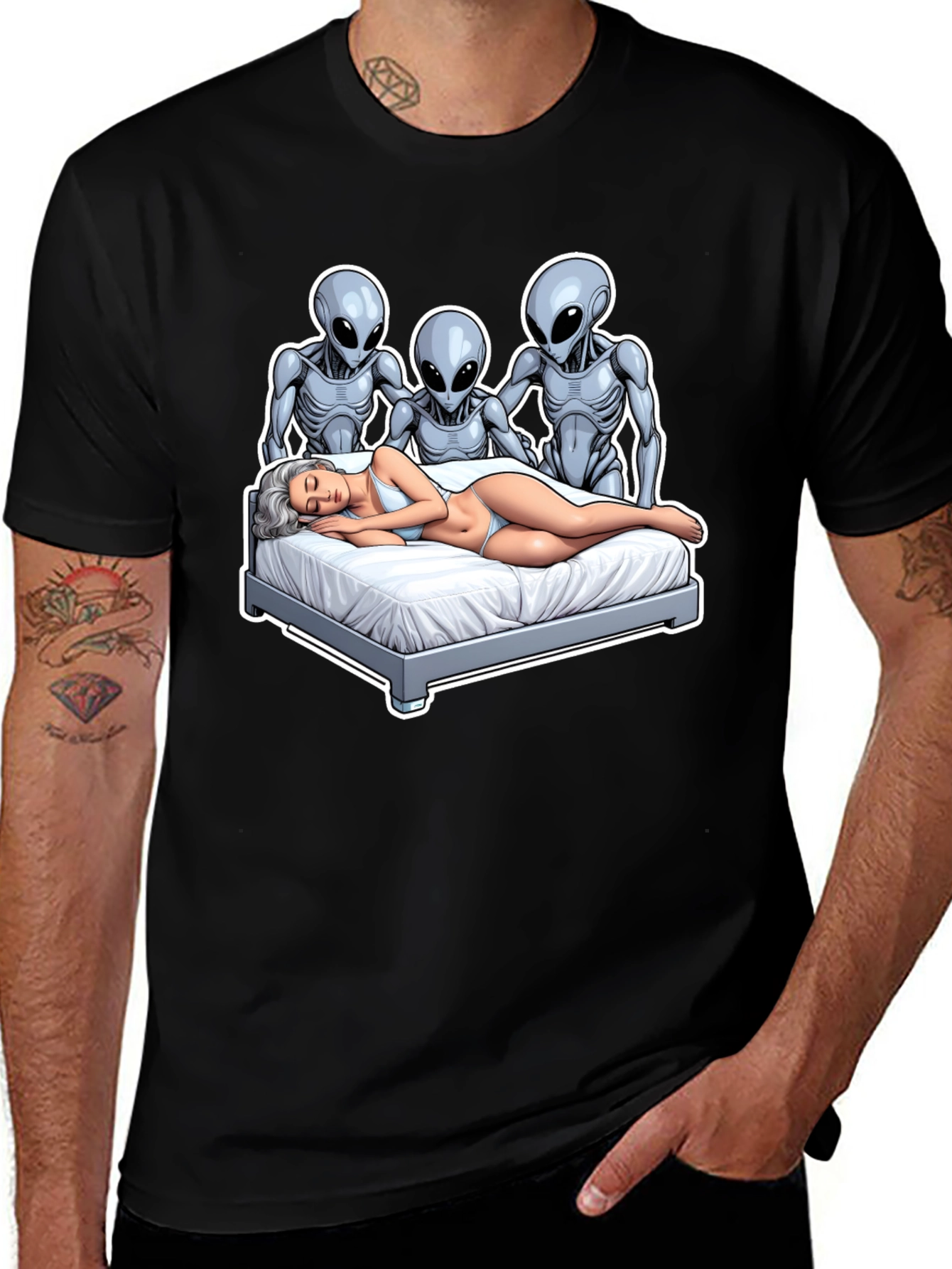 Alien Abduction T-Shirt - Novelty Graphic Tee