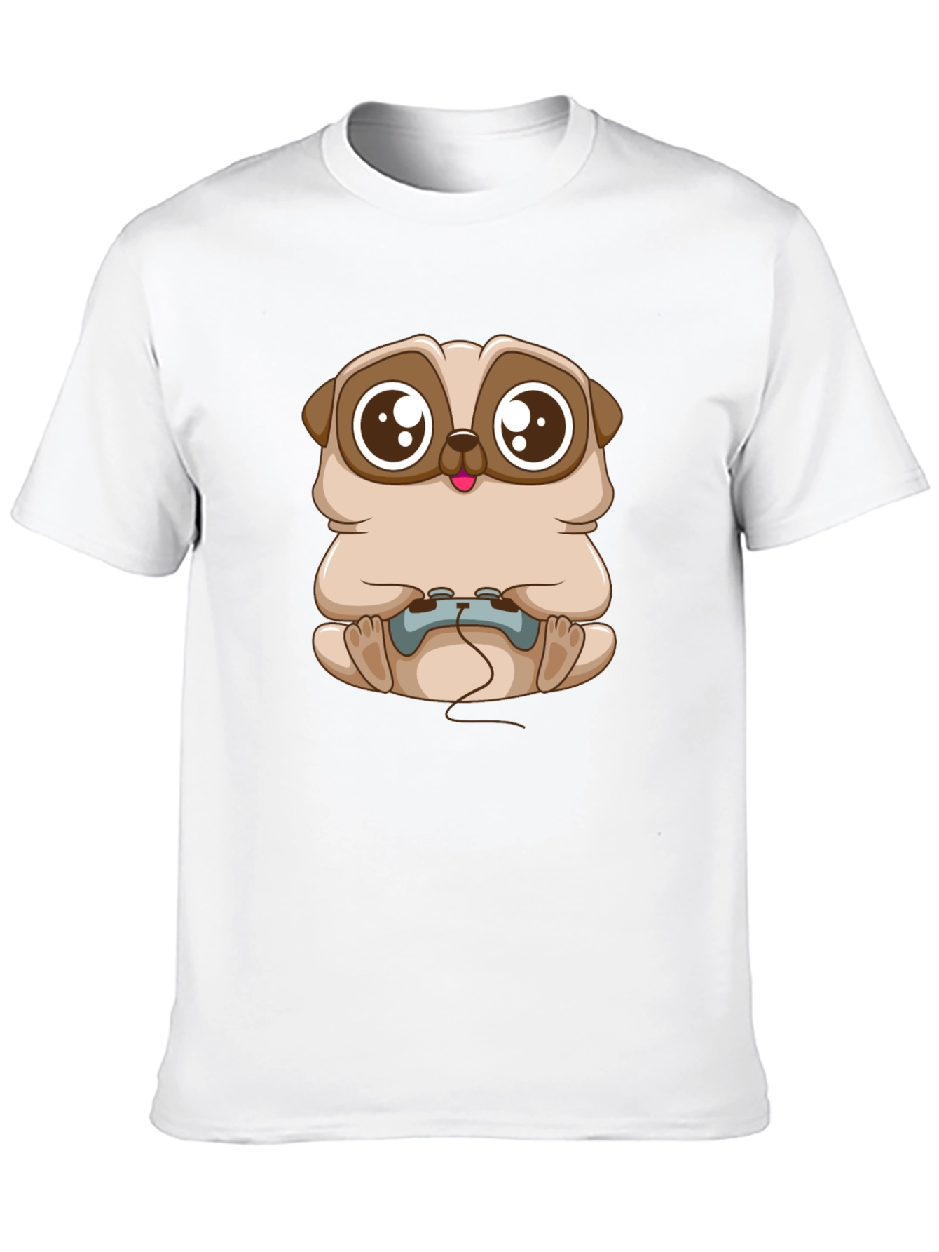 Gamer Pug Graphic T-Shirt - Black Cotton Tee