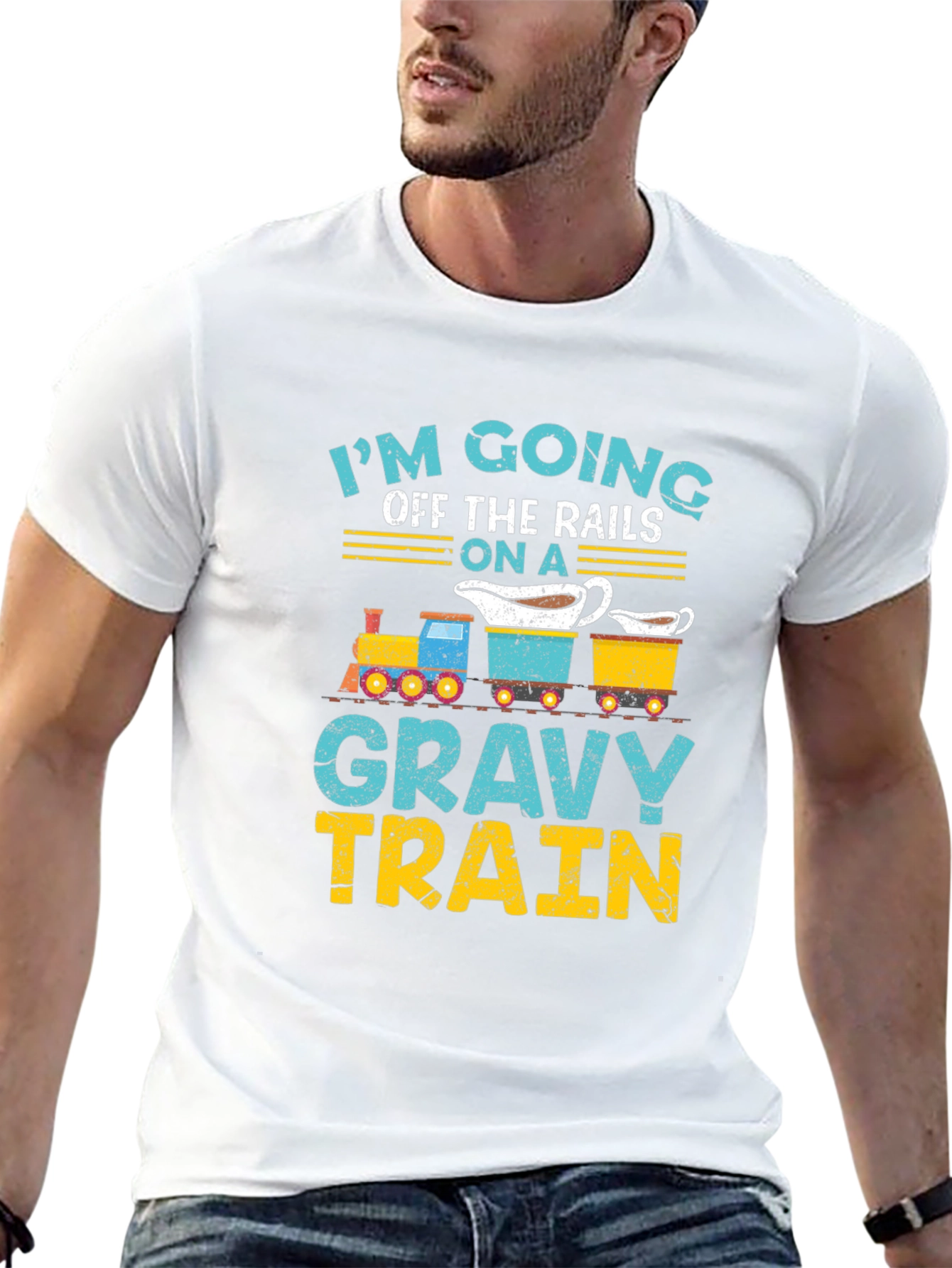 Gravy Train T-Shirt: Off the Rails Funny Thanksgiving Tee