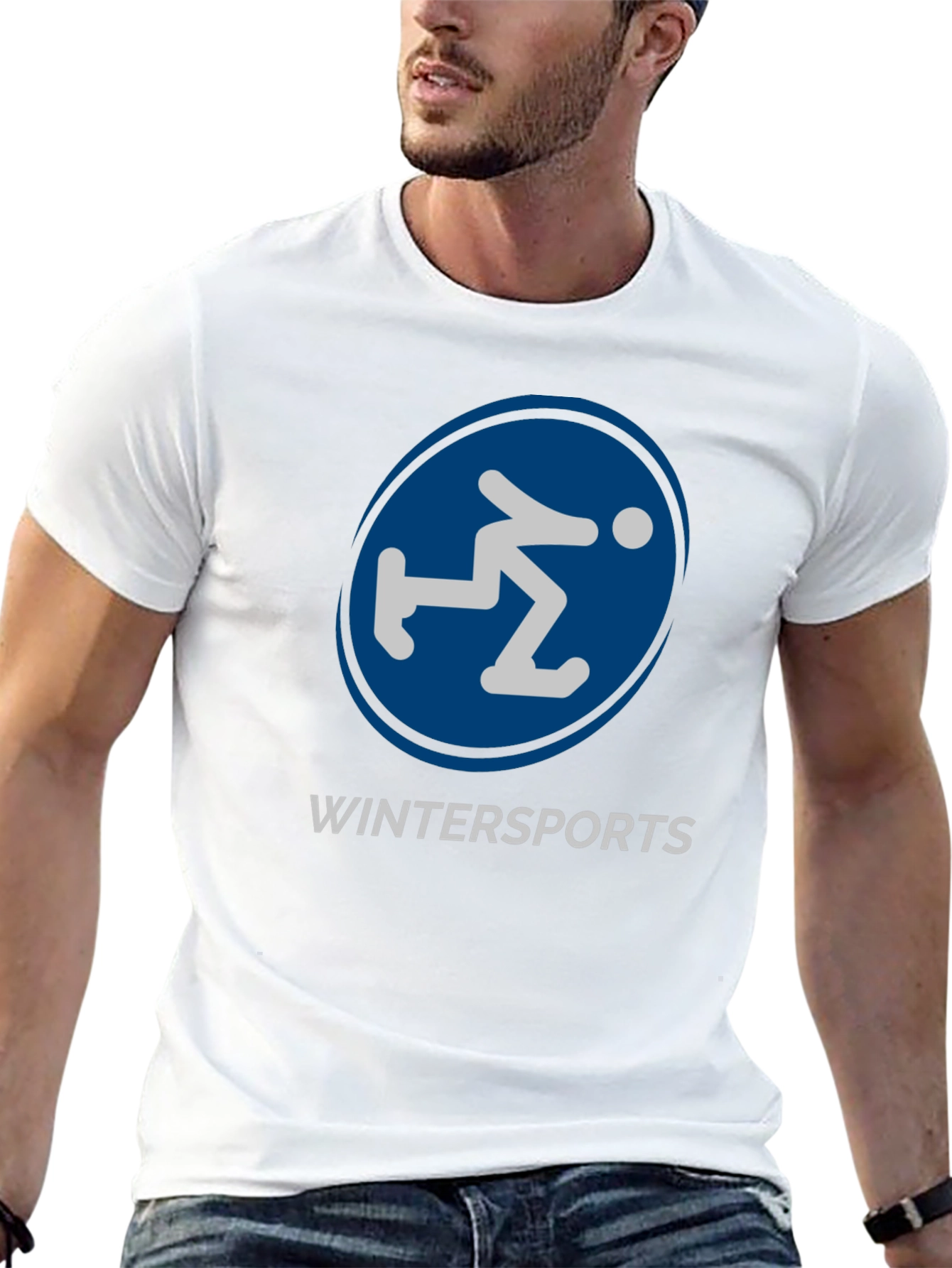 Wintersports Graphic Tee - Black Cotton Blend