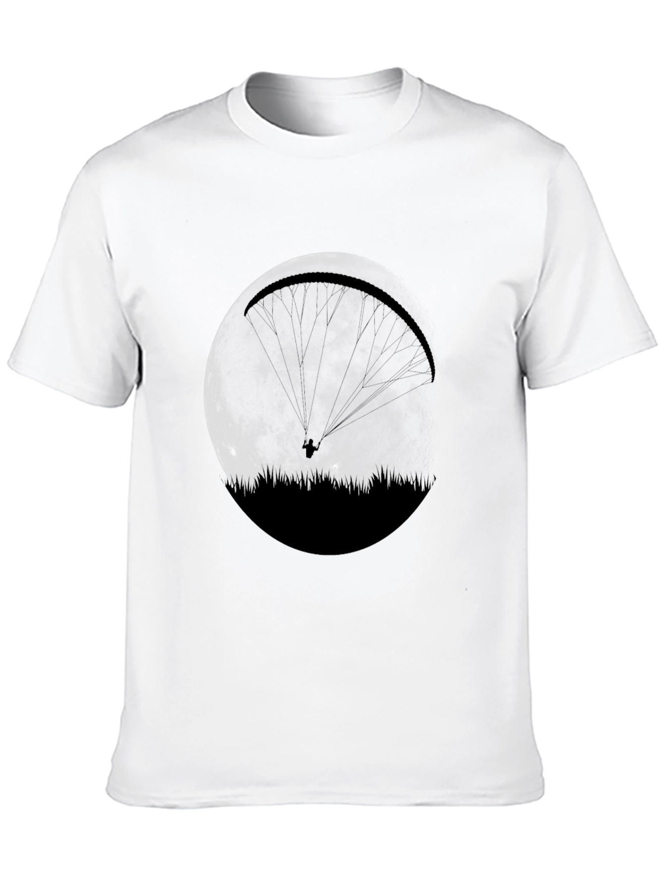 Moon Paragliding Graphic Tee - Black