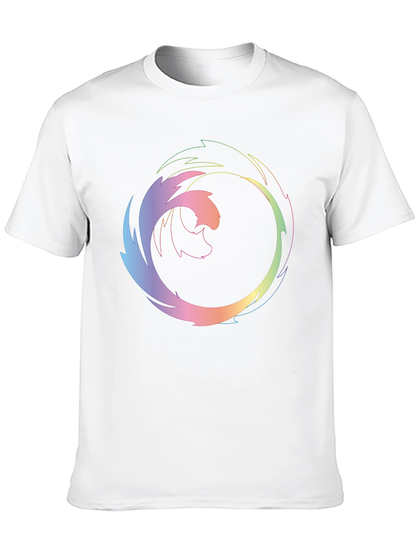 Abstract Circular Graphic Print Black T-Shirt