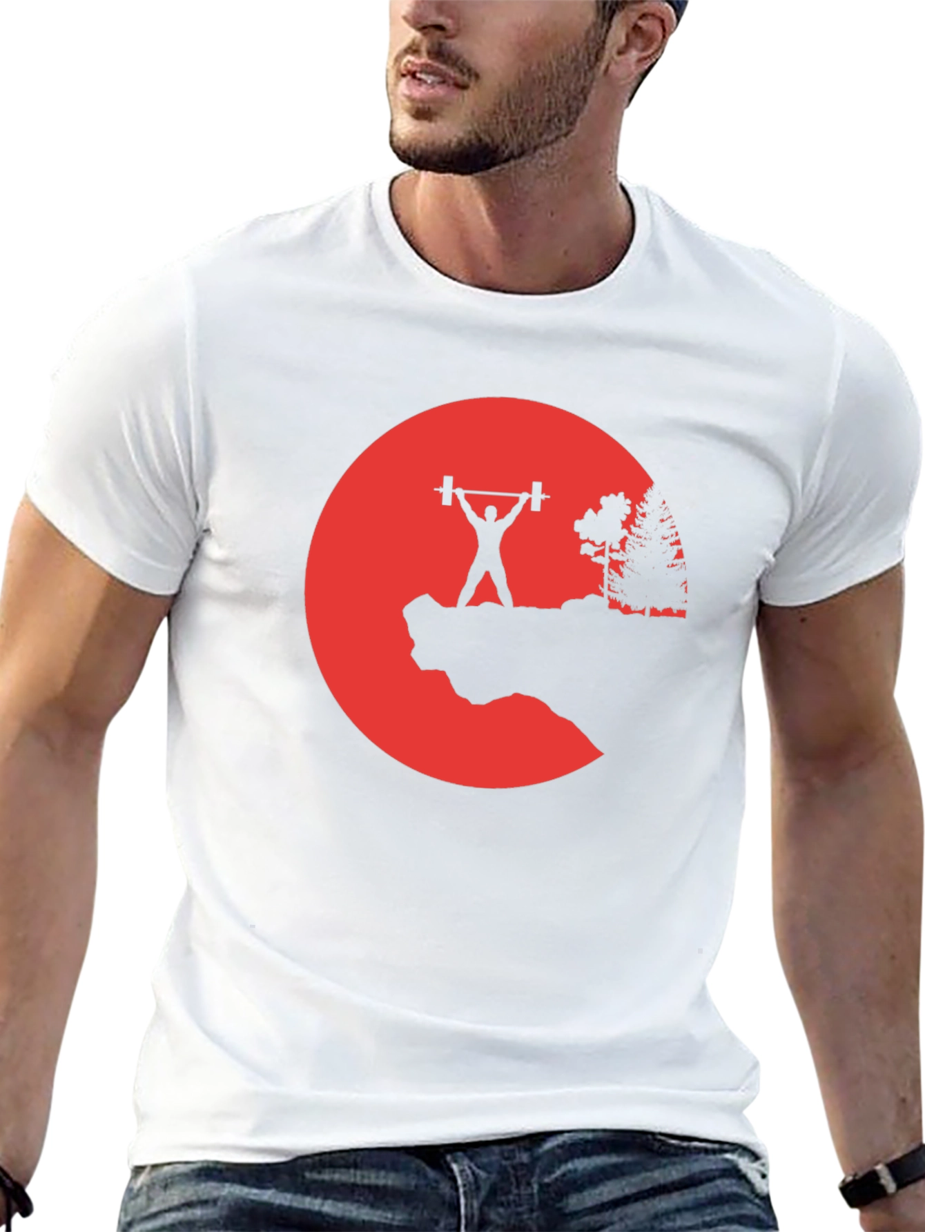 Weightlifting Silhouette Graphic T-Shirt