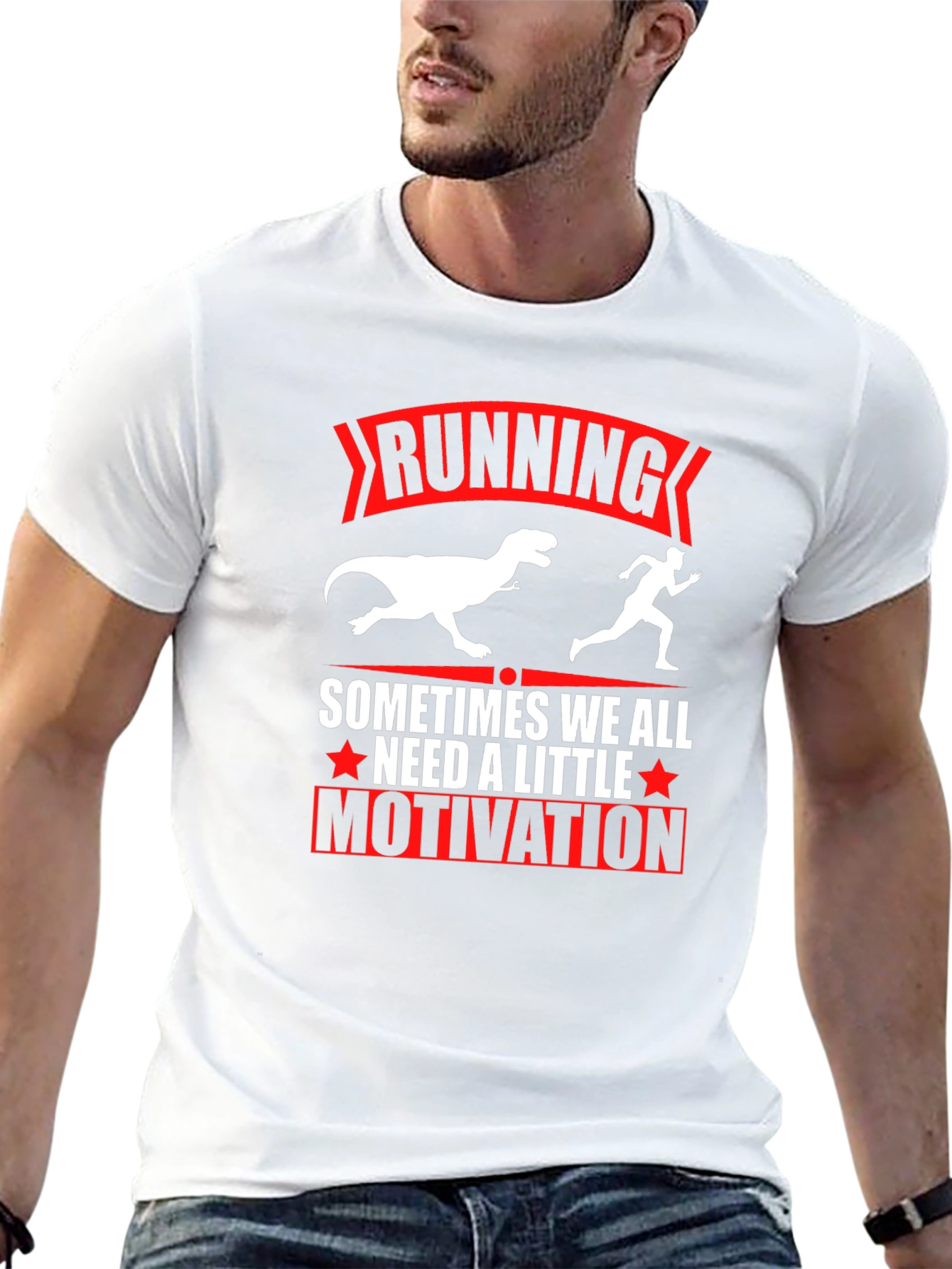 Running Dinosaur Graphic T-Shirt - Motivation Tee