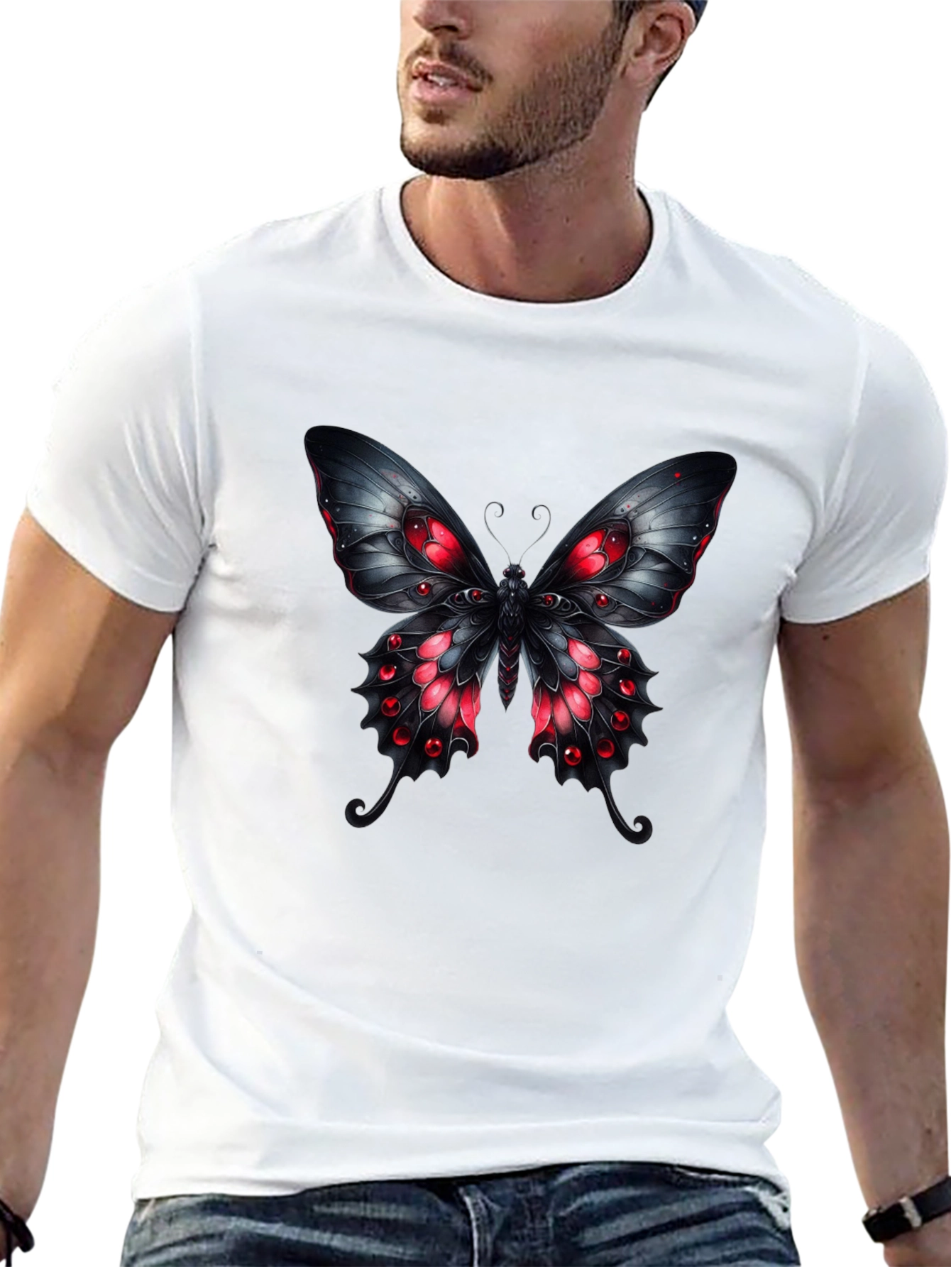 Gothic Butterfly Graphic T-Shirt - Dark & Edgy Tee