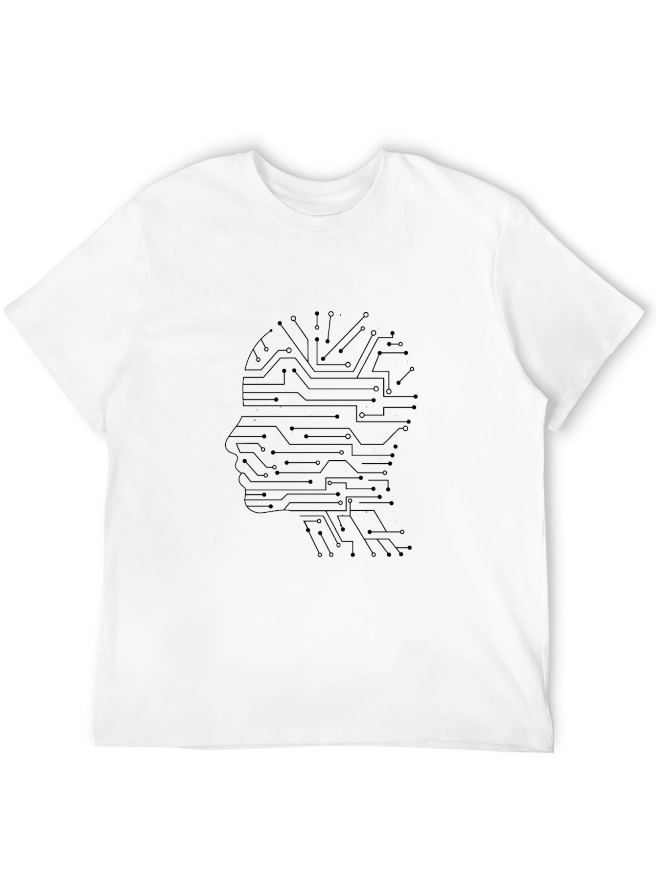 Circuit Board Brain Graphic Tee - Tech Inspired Style