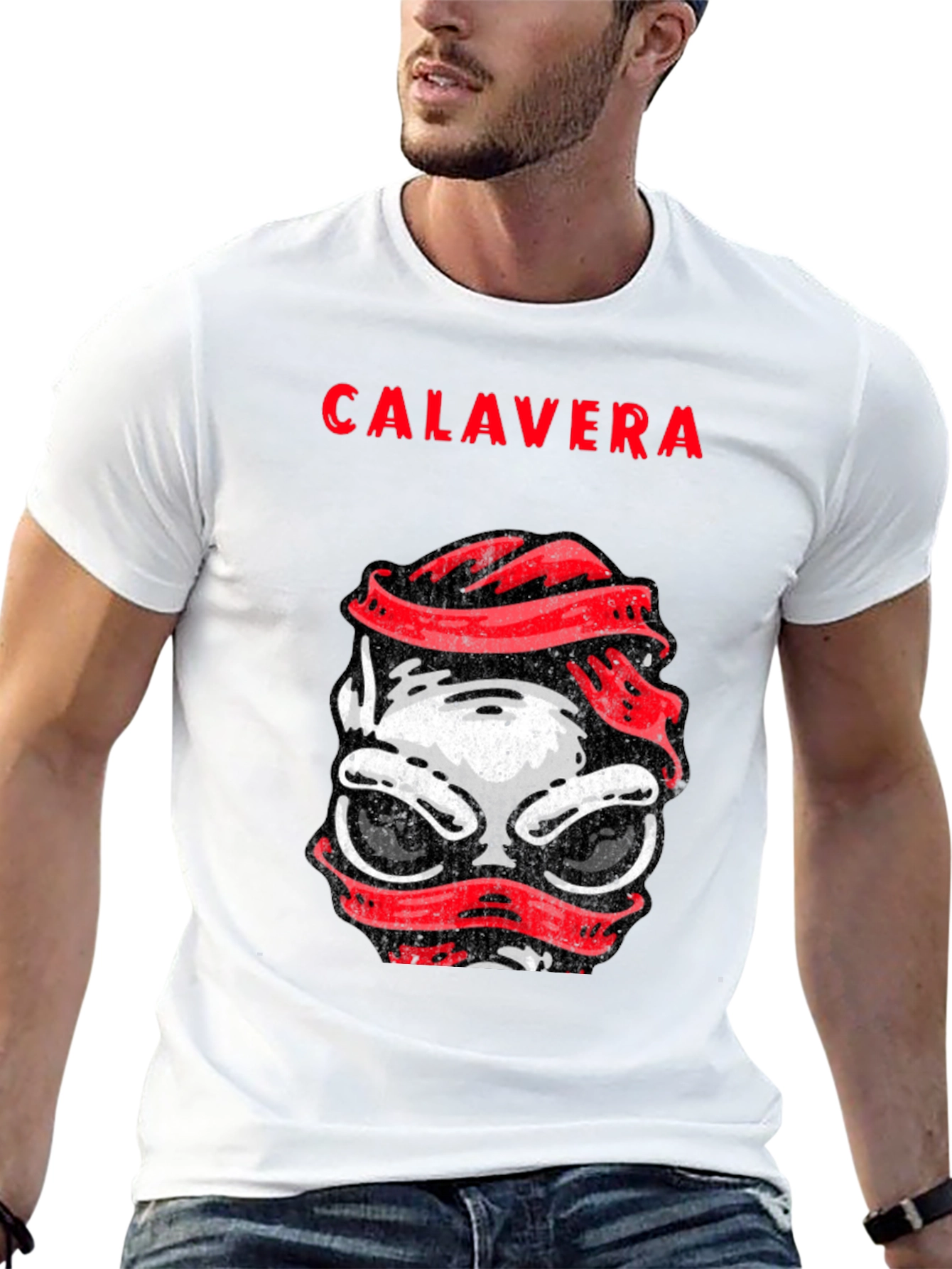 Calavera Graphic Tee - Skull Headband T-Shirt