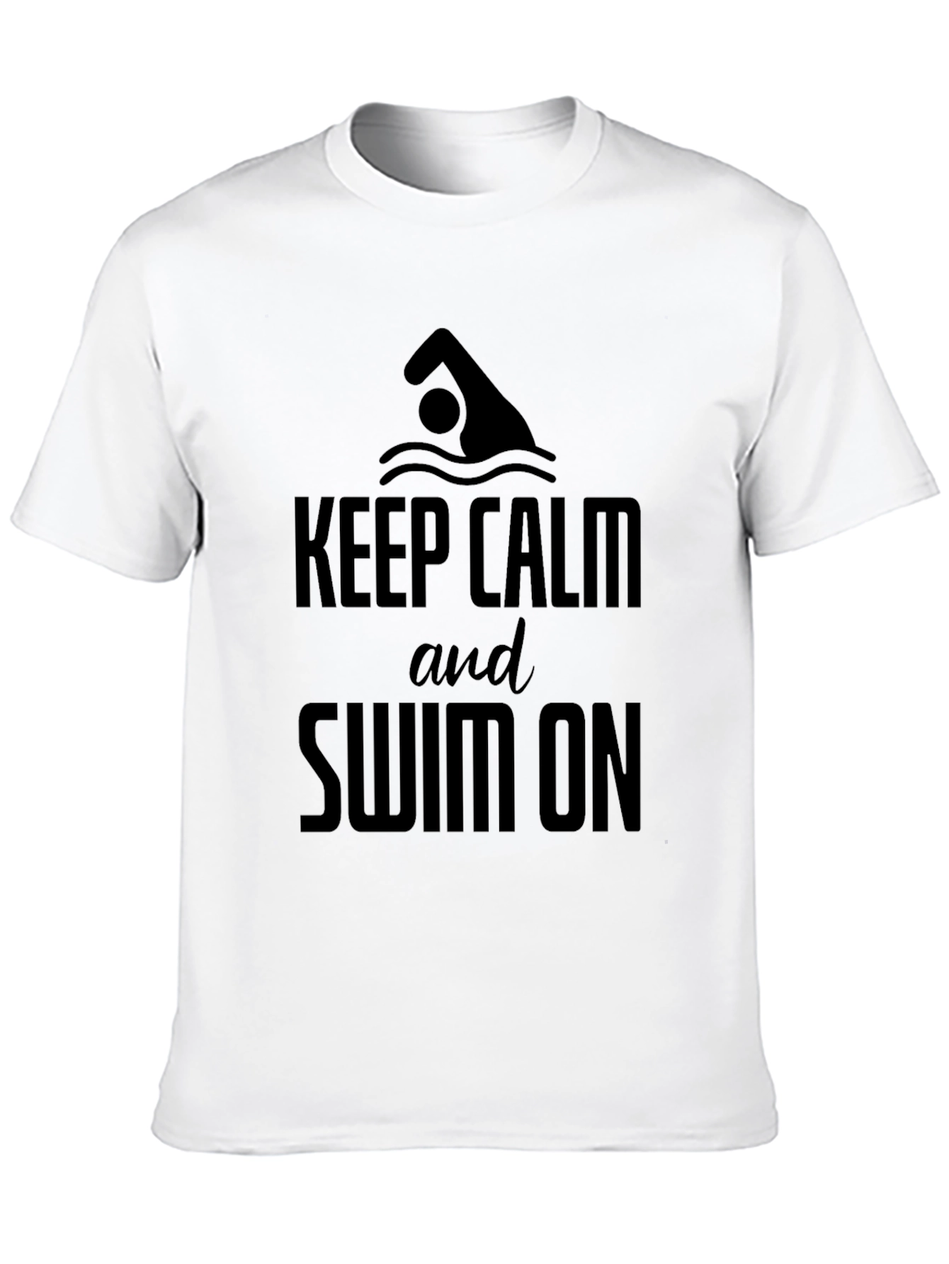 Keep Calm and Swim On T-Shirt - Black