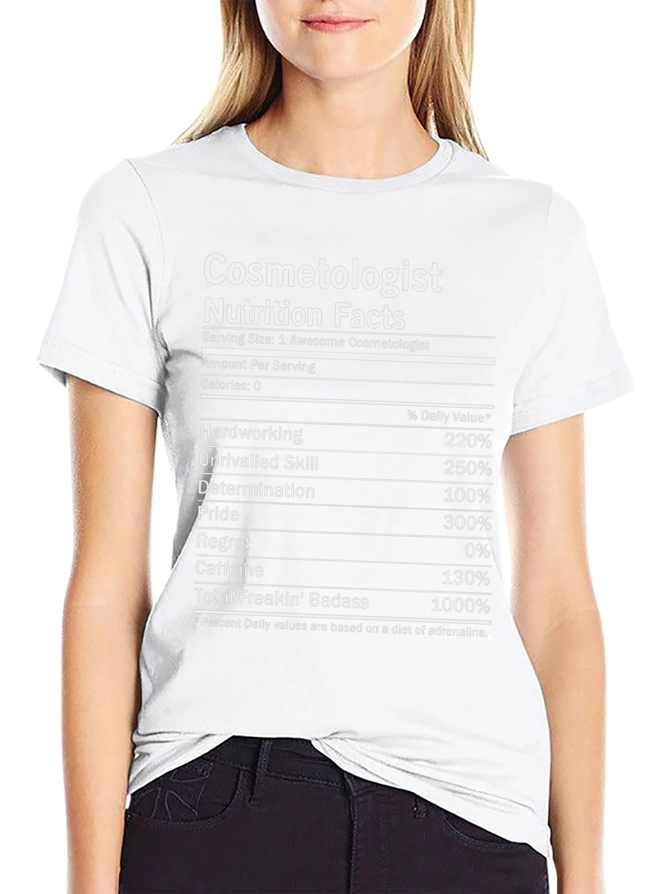 Cosmetologist Nutrition Facts Funny T-Shirt