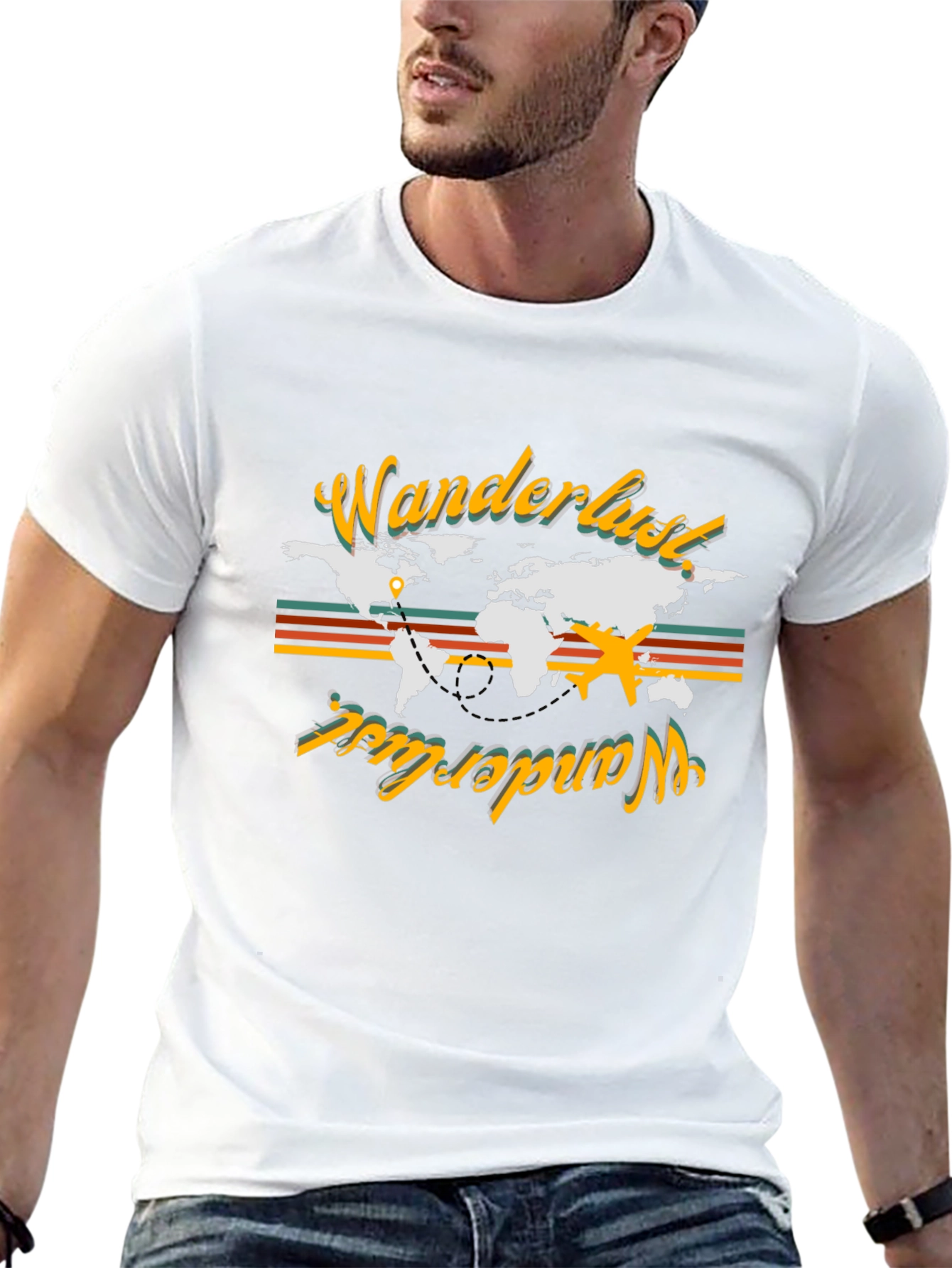 Wanderlust World Map Graphic Tee