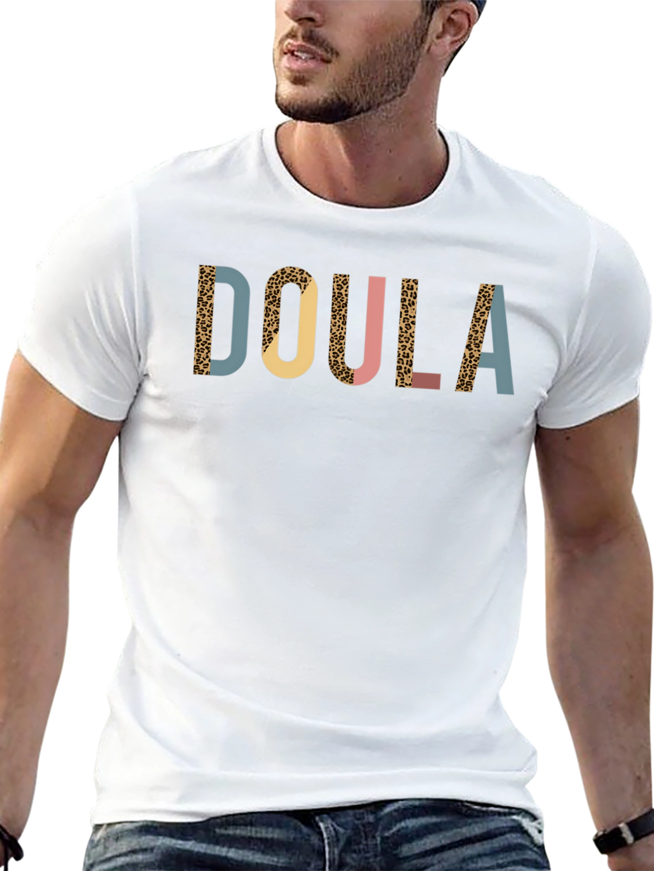 Doula Graphic T-Shirt - Leopard Print Design