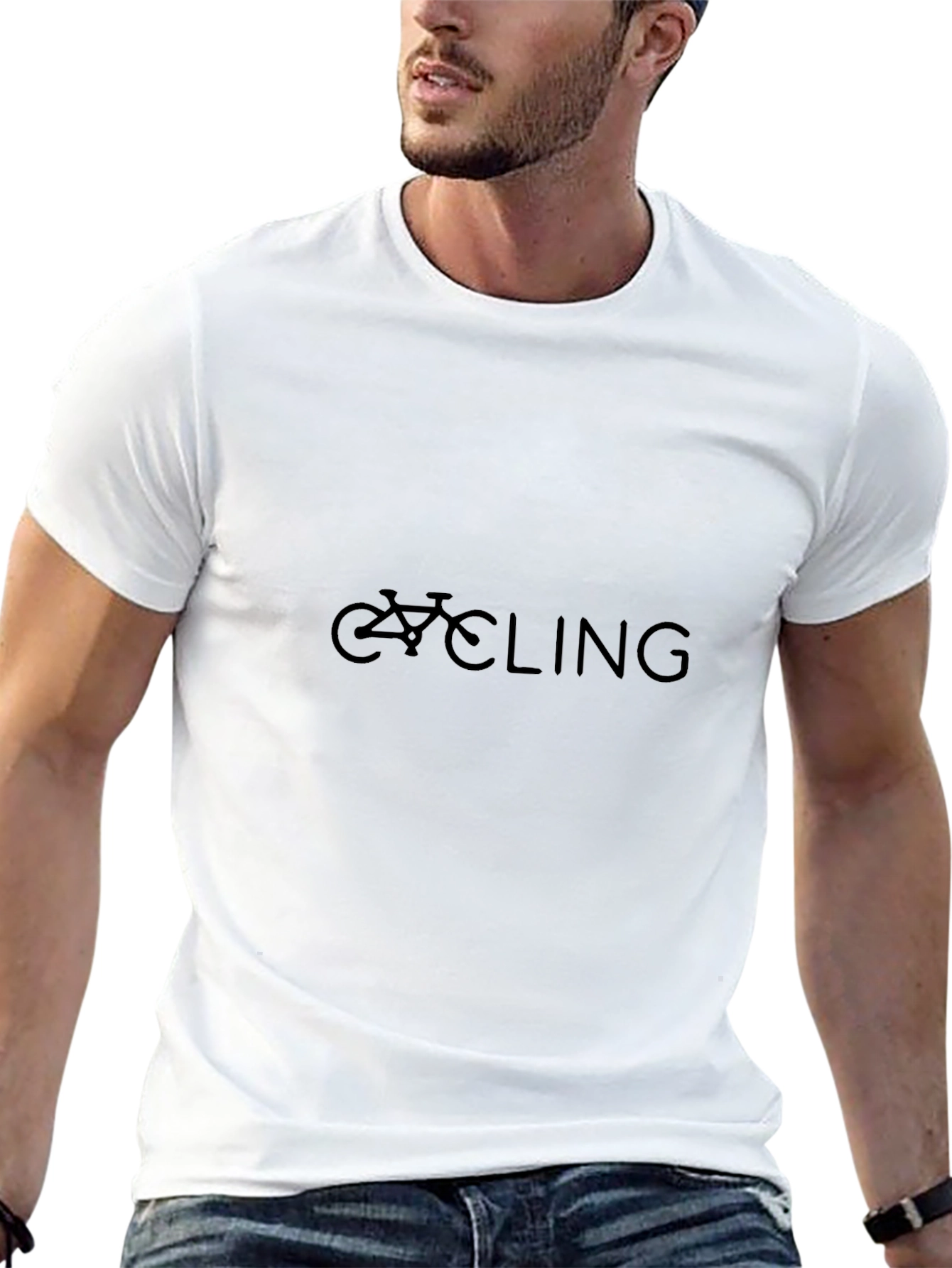 Cycling Graphic Tee - Black Cotton