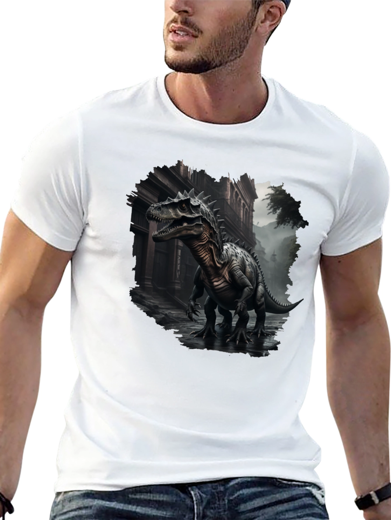 Dinosaur Urban T-Shirt - Black Graphic Tee