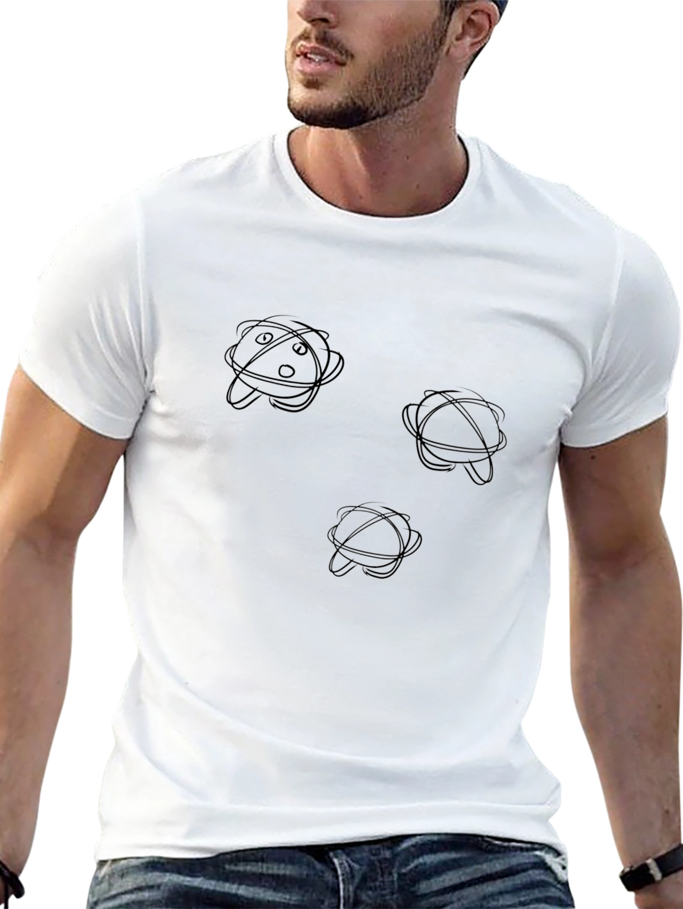 Abstract Planet T-Shirt - Mens Black Graphic Tee
