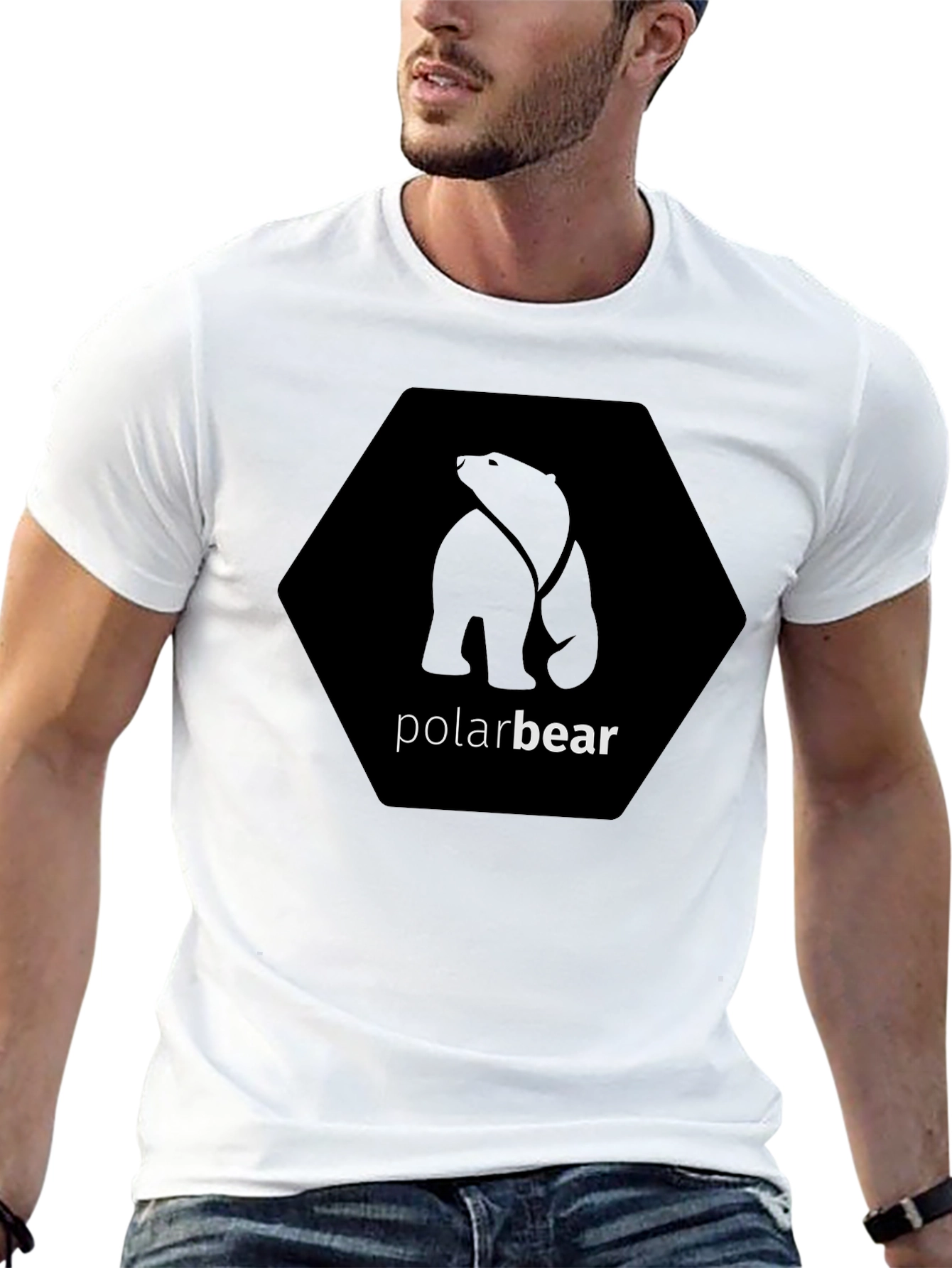 Black Polar Bear Graphic Tee - Modern Casual Style
