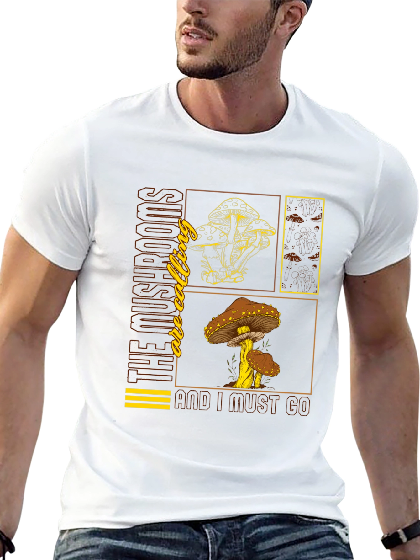 Mushroom Calling Graphic T-Shirt - Nature Lover Tee