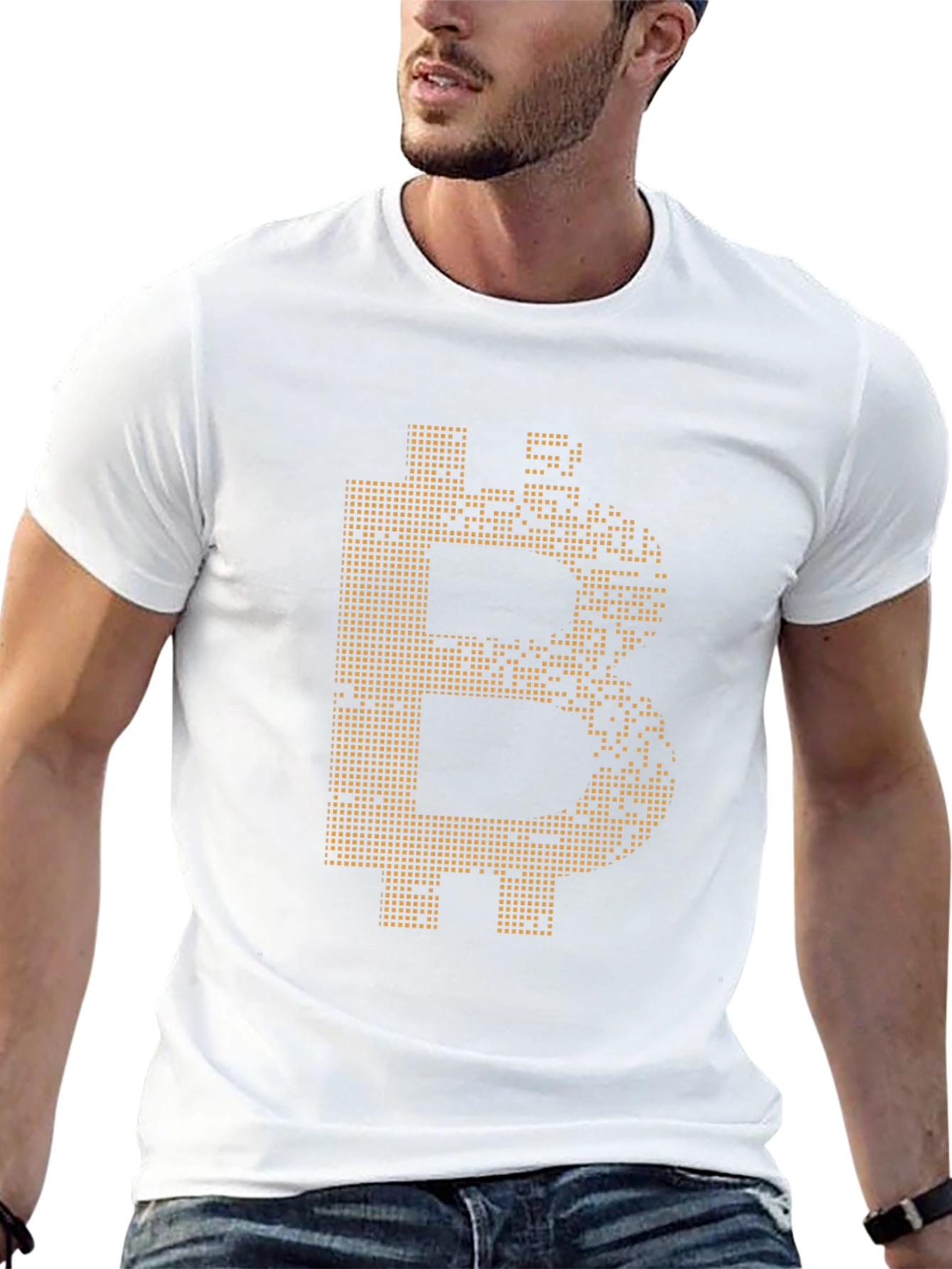 Bitcoin Pixel Art Tee - Crypto Currency Enthusiast Shirt