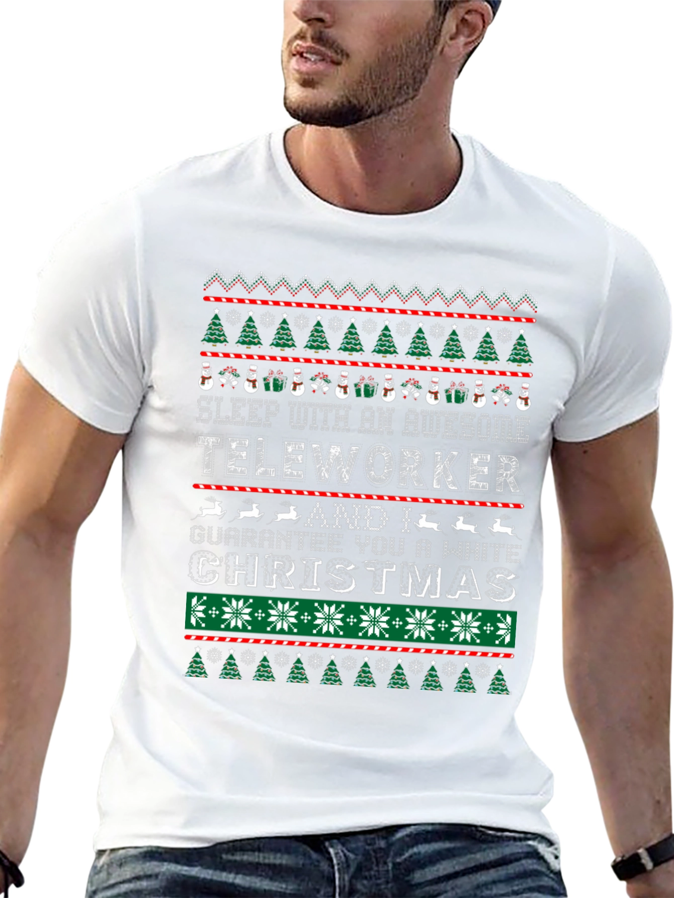 Awesome Teleworker Ugly Christmas T-Shirt