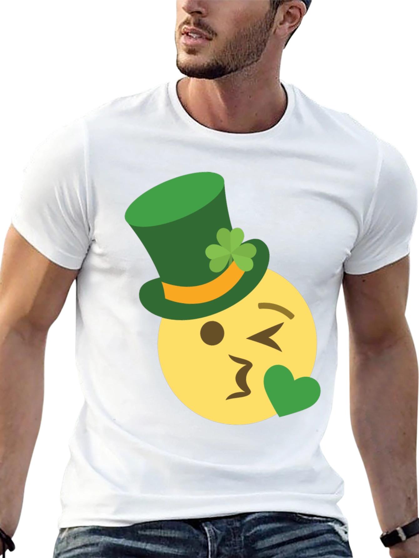 St. Patricks Day Emoji Kiss T-Shirt