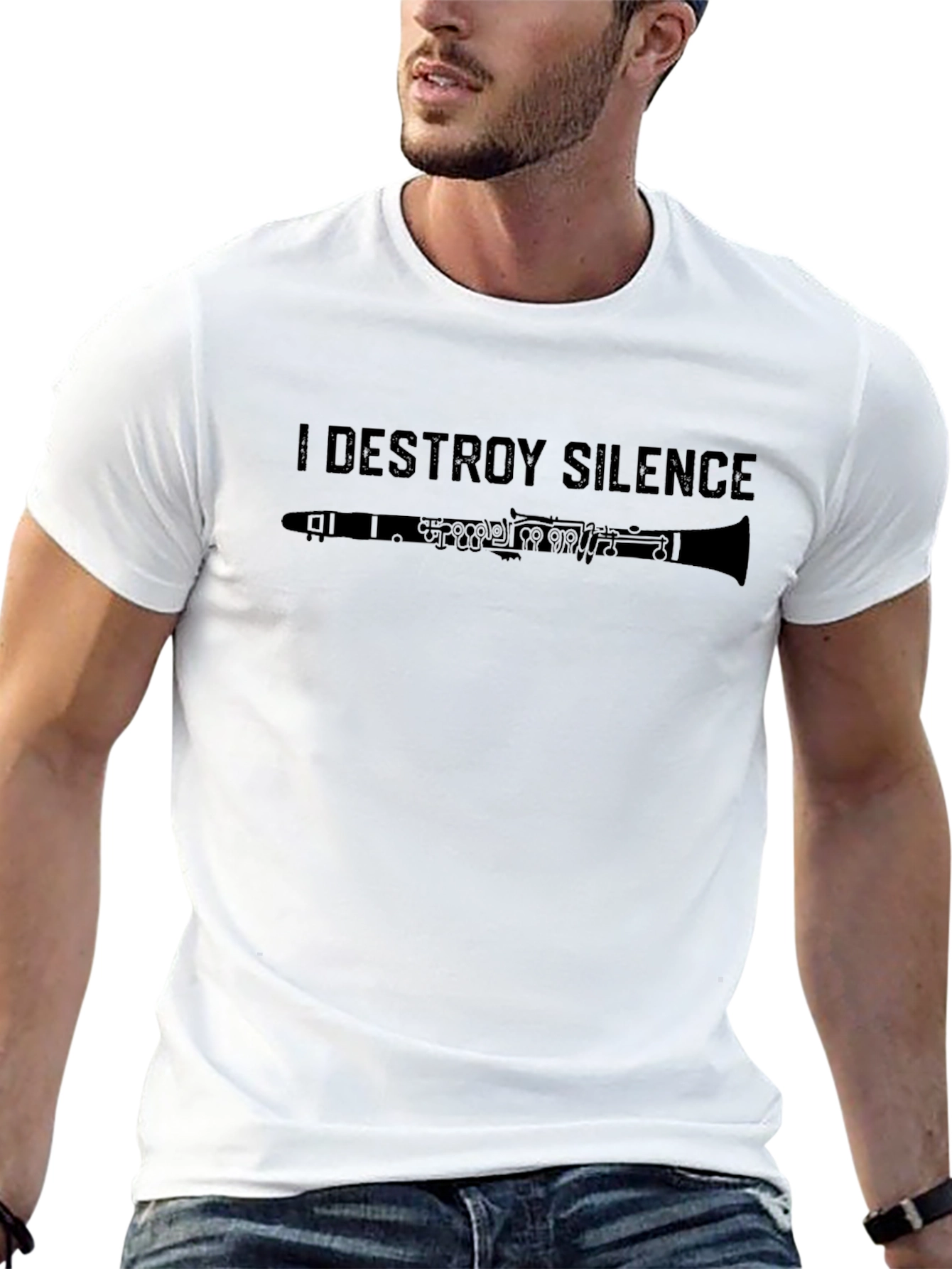 I Destroy Silence Clarinet Black T-Shirt