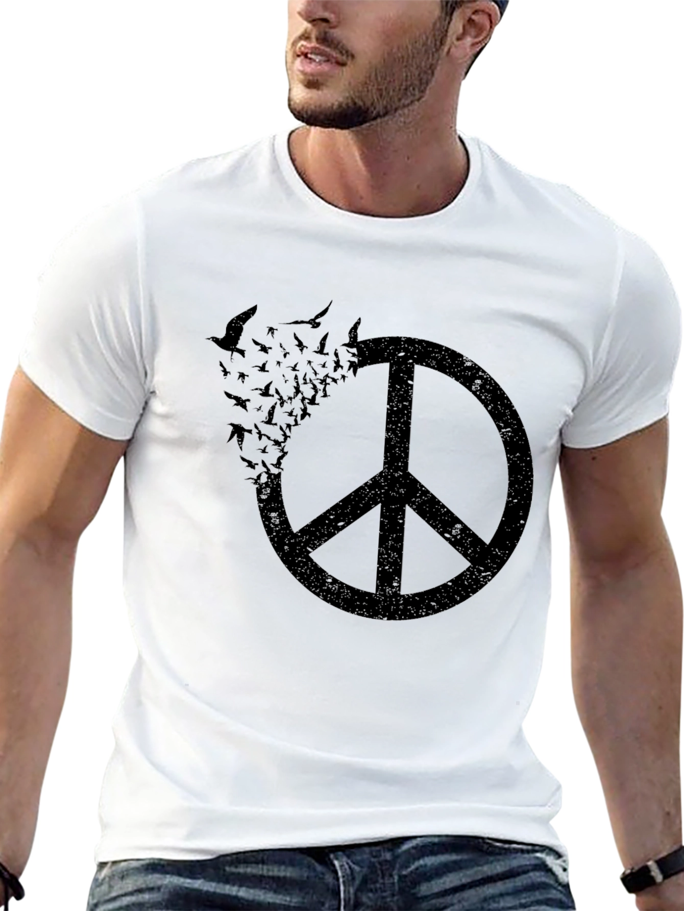 Peace Sign Bird T-Shirt - Stylish Graphic Tee