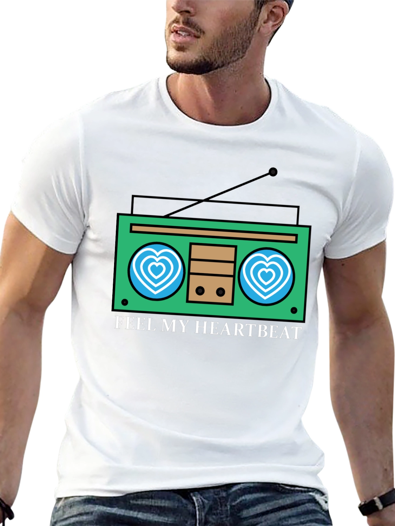 Feel My Heartbeat Retro Radio Graphic Tee