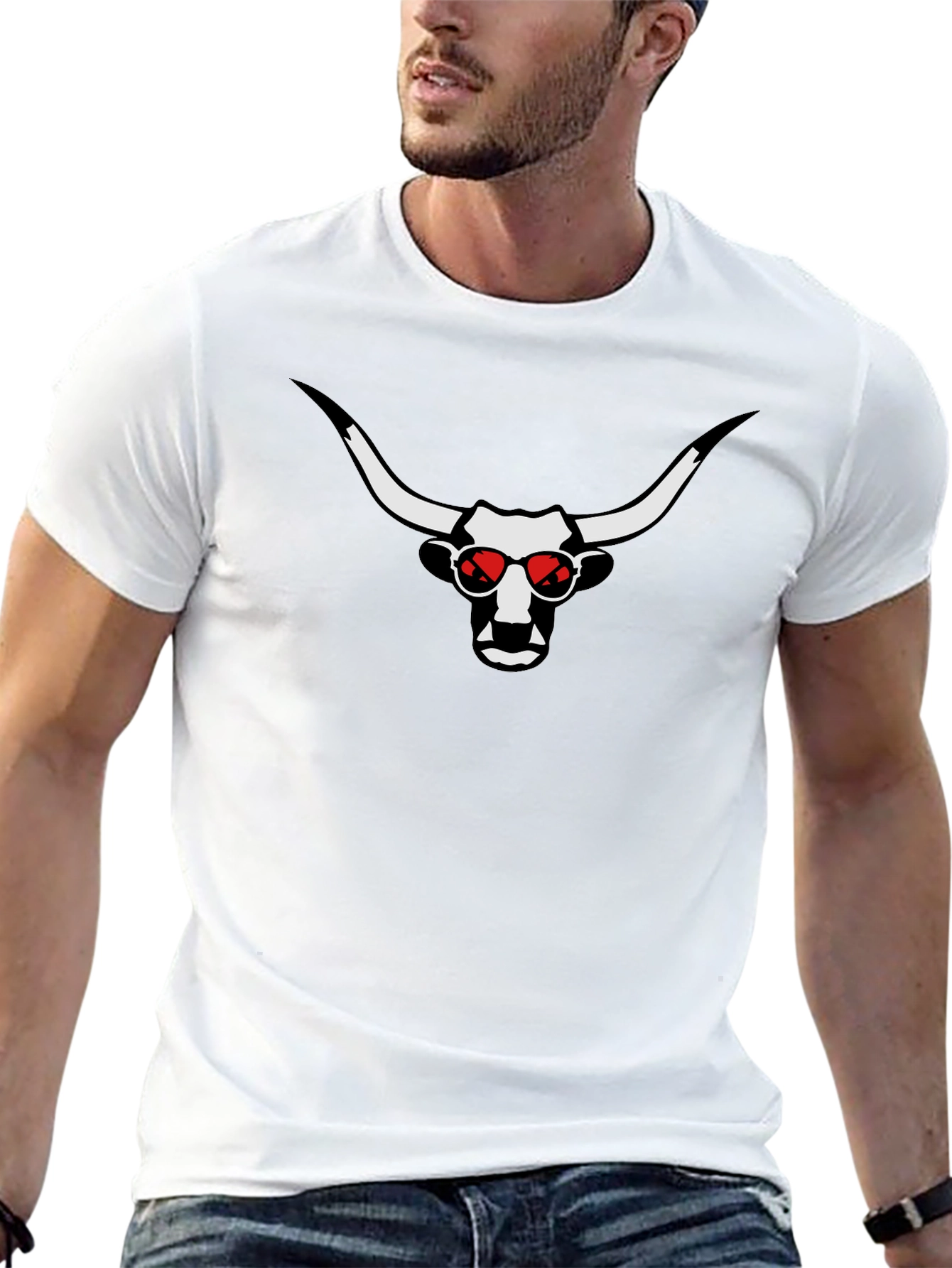 Cool Bull Graphic Tee - Red Sunglasses Black T-Shirt
