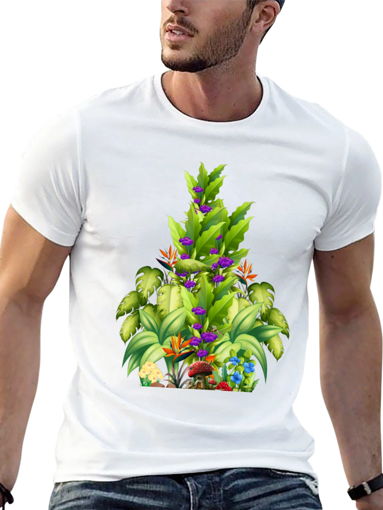 Tropical Plant Graphic T-Shirt