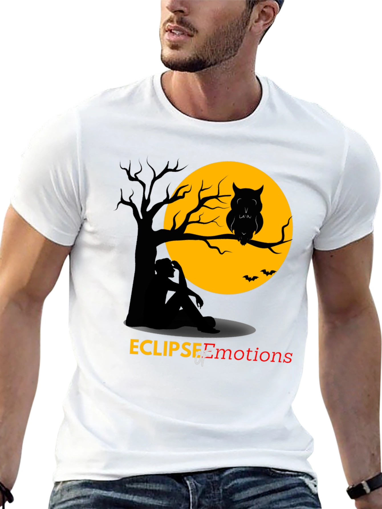 Eclipse of Emotions T-Shirt - Spooky Owl Design