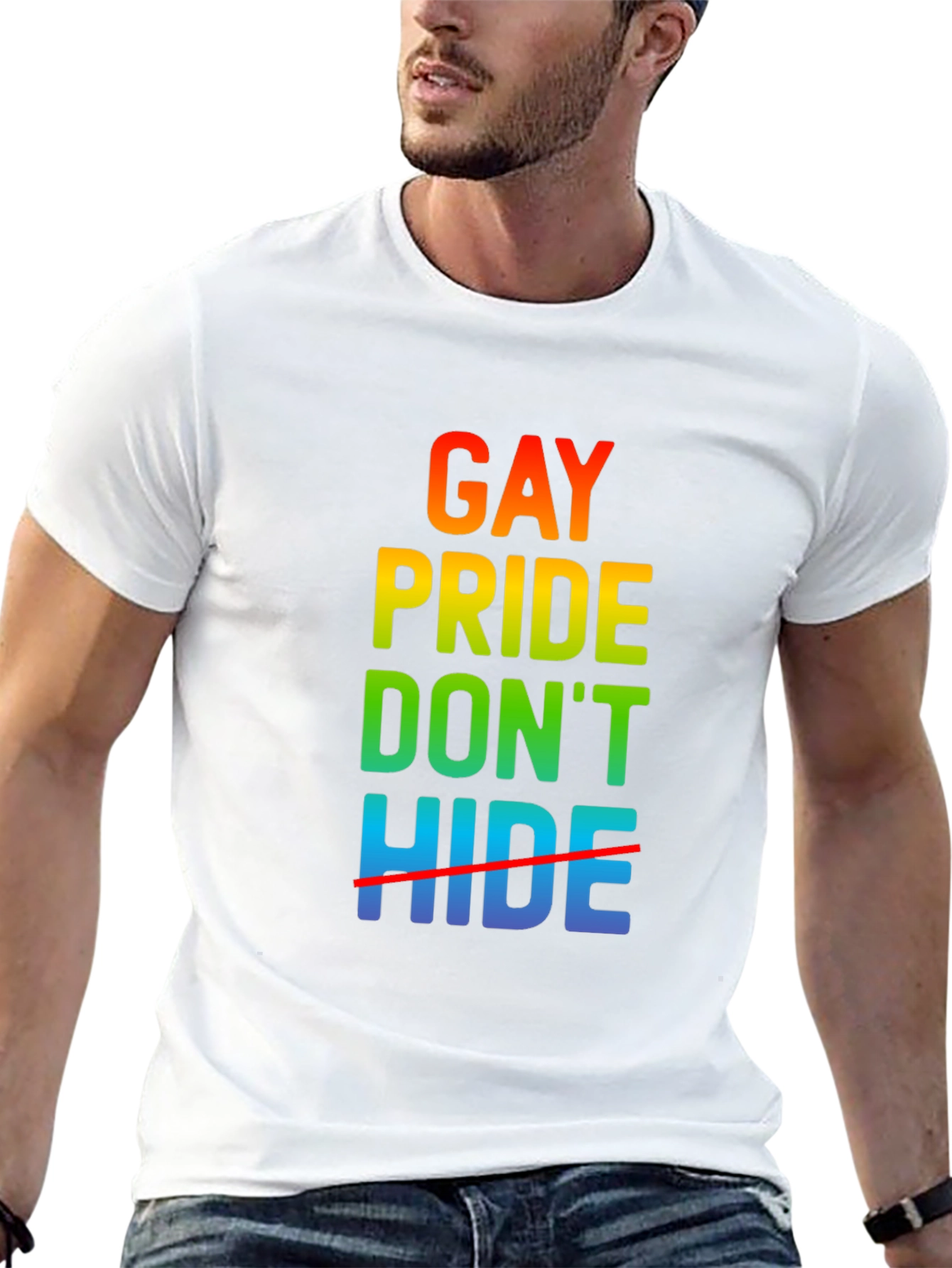 Gay Pride Dont Hide Graphic Tee
