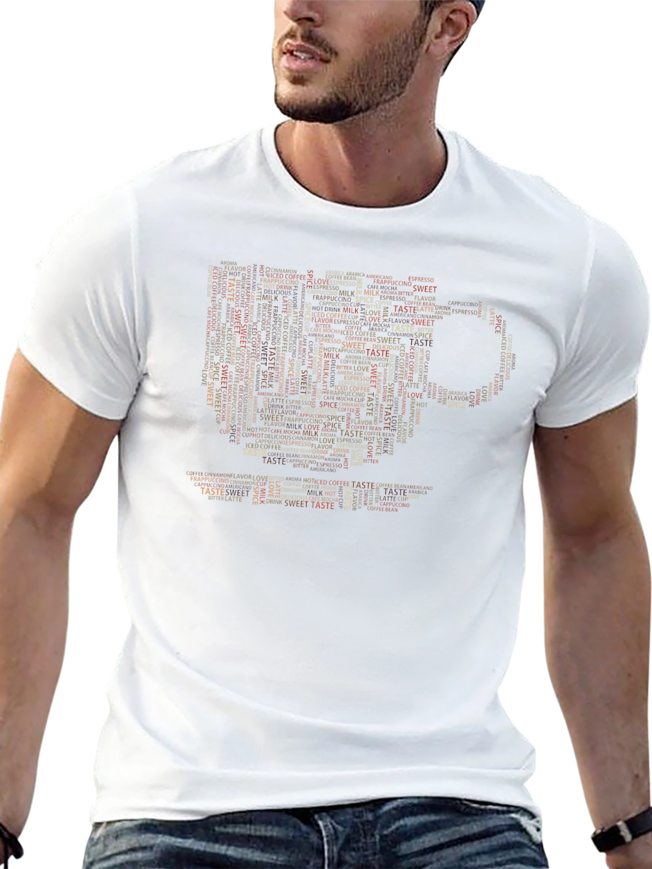 Coffee Lover Tee - Word Art Cup Design