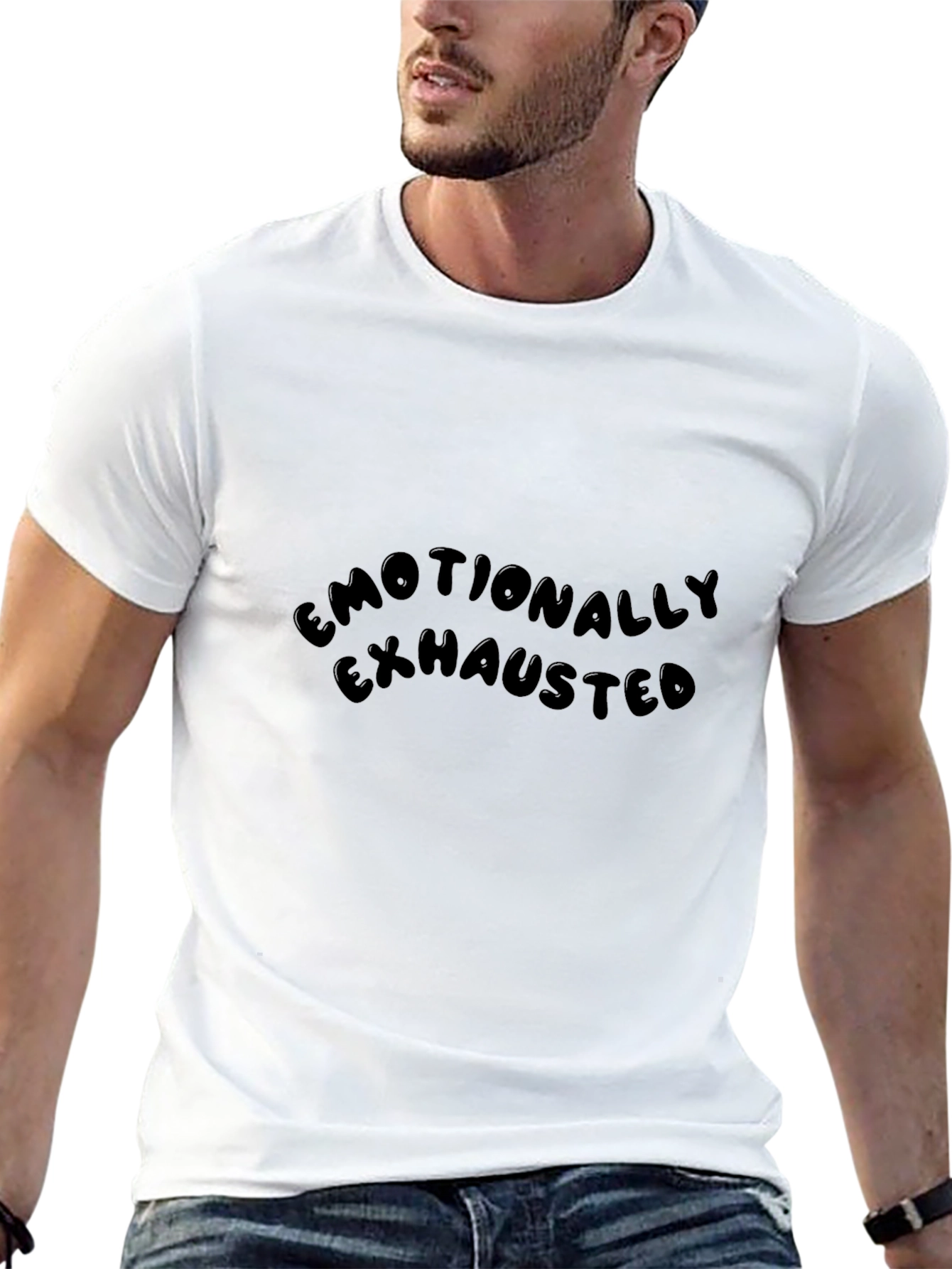 Emotionally Exhausted Black Tee - Soft Cotton