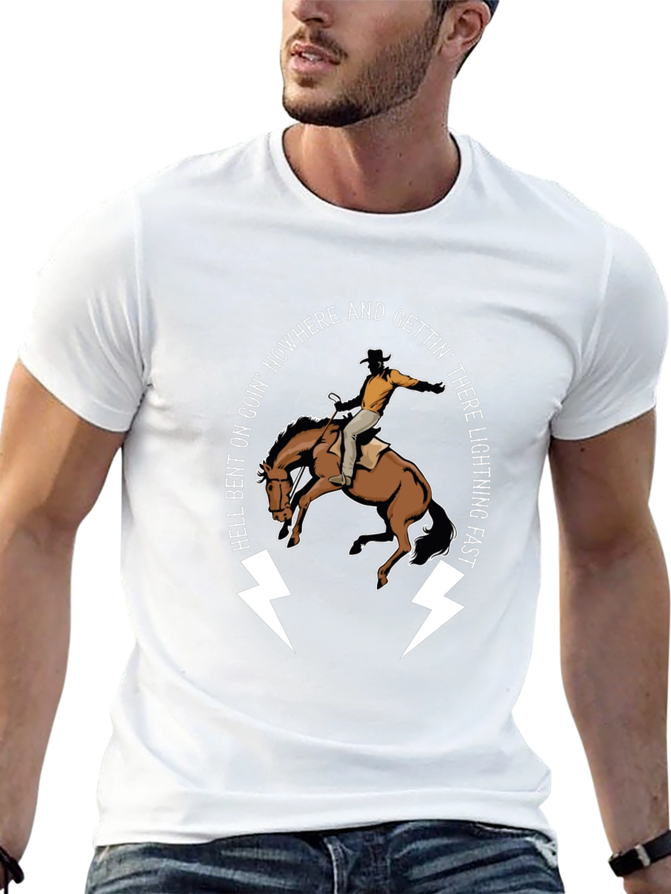 Hell Bent Cowboy T-Shirt: Lightning Fast