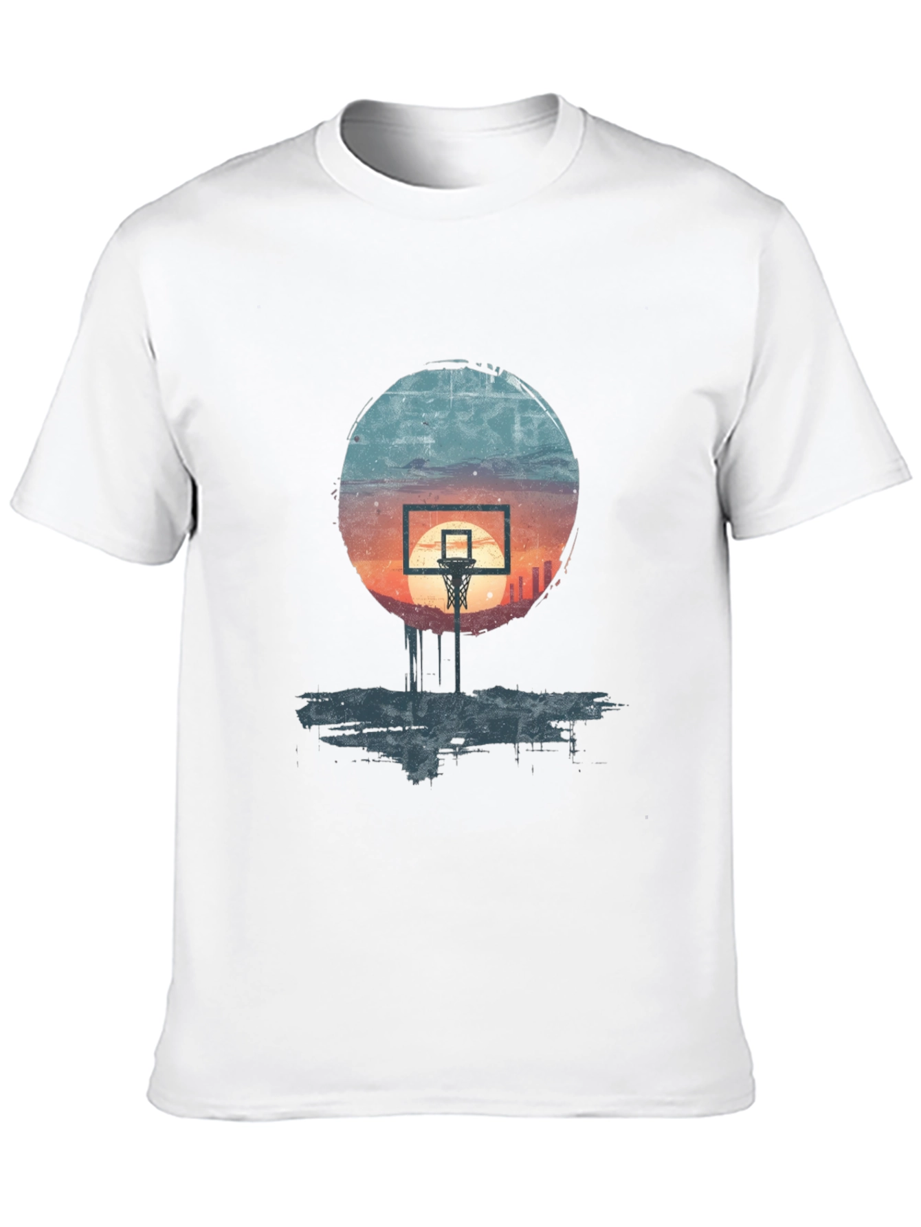 Basketball Sunset Graphic Tee - Stylish Urban Design