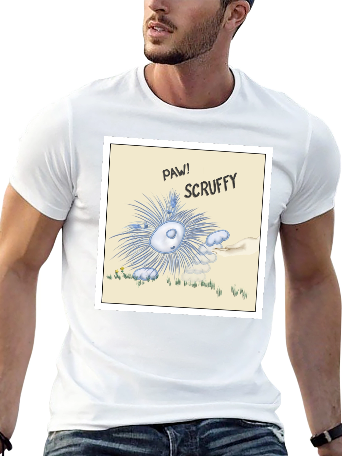 Scruffy Cartoon Graphic T-Shirt