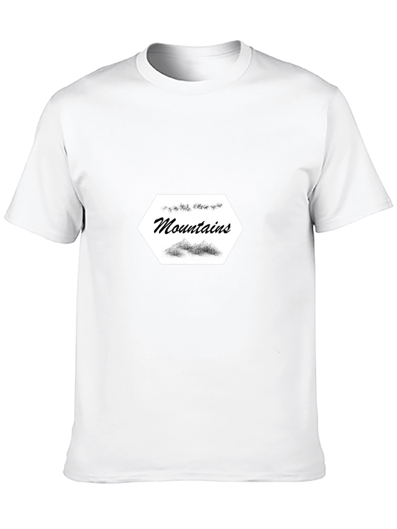 Mountains Graphic Tee - Stylish Black Cotton T-Shirt