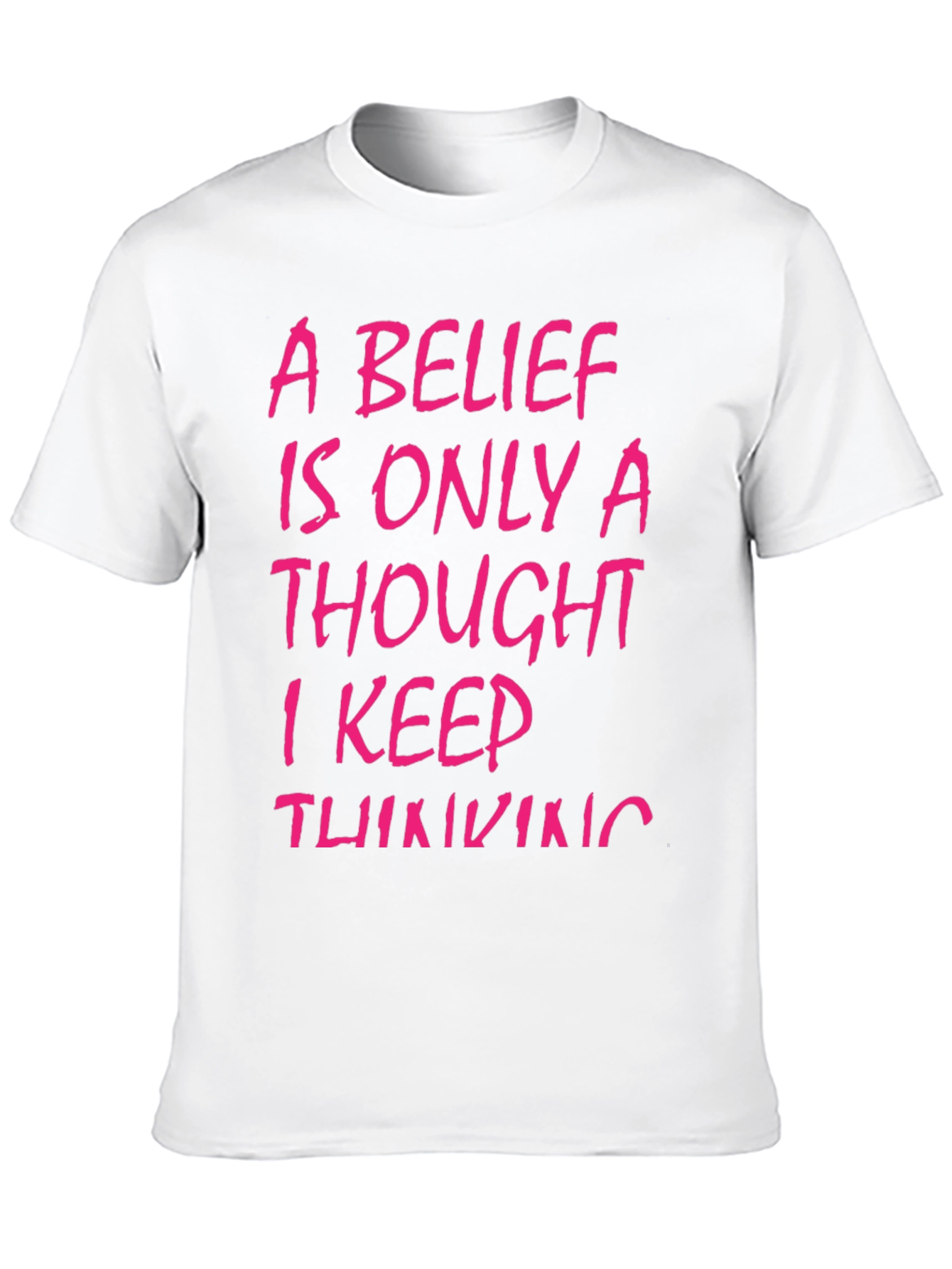 Belief Thought T-Shirt - Black with Pink Text