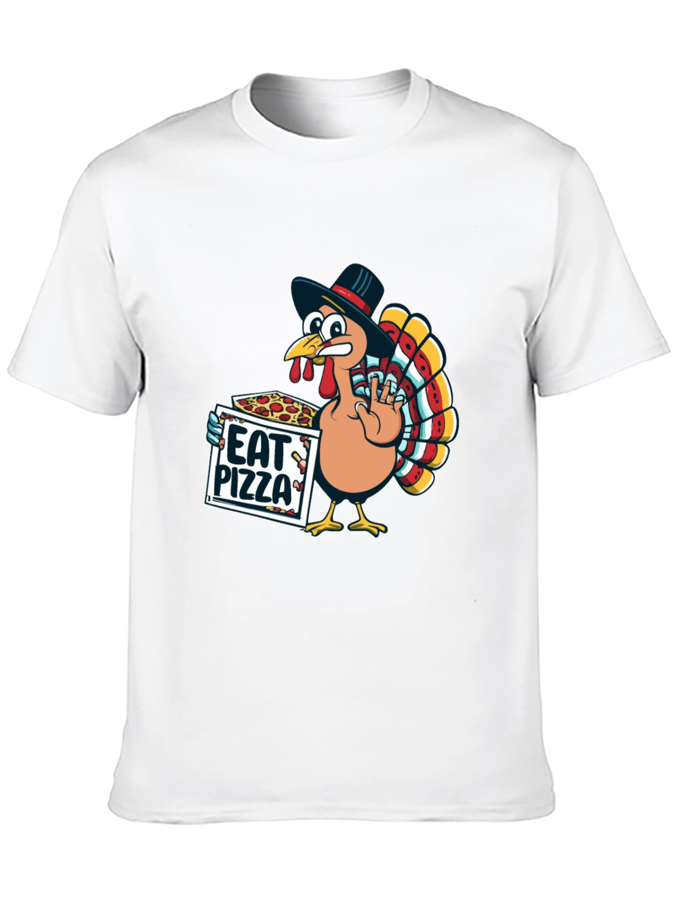 Eat Pizza Turkey T-Shirt - Thanksgiving Fun