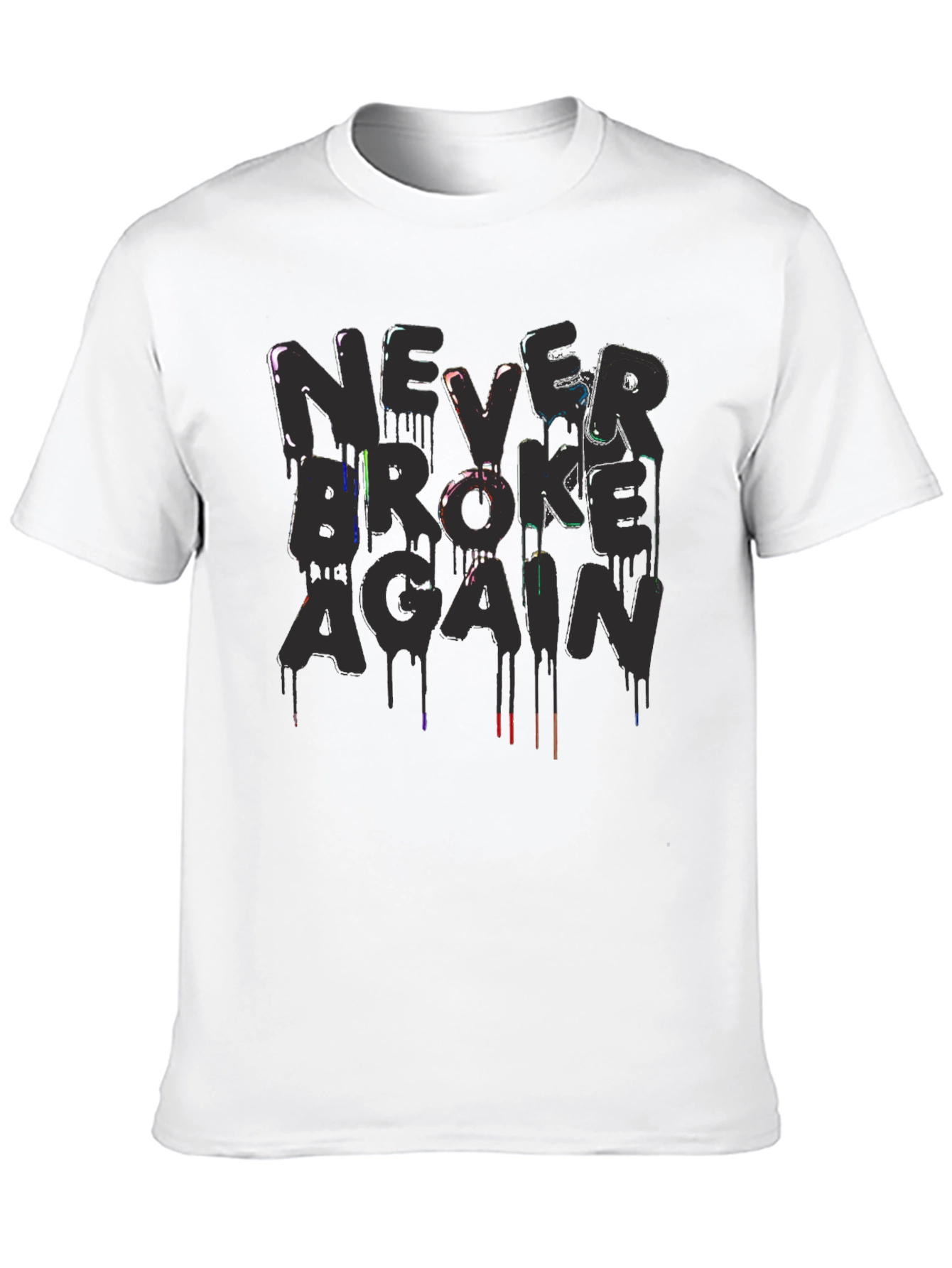 Never Broke Again Graphic Print Black T-Shirt