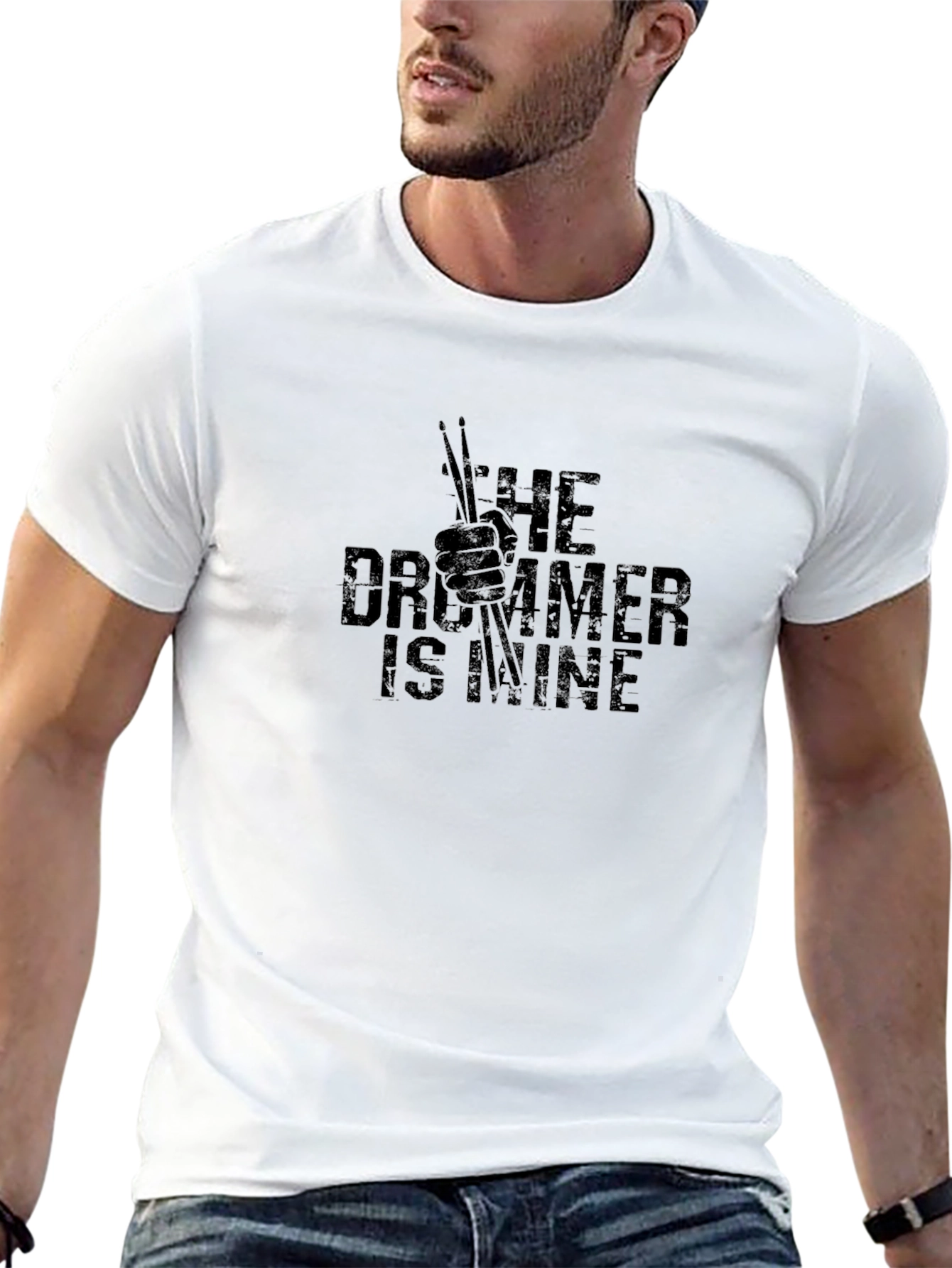 The Drummer Is Mine Black Graphic Tee