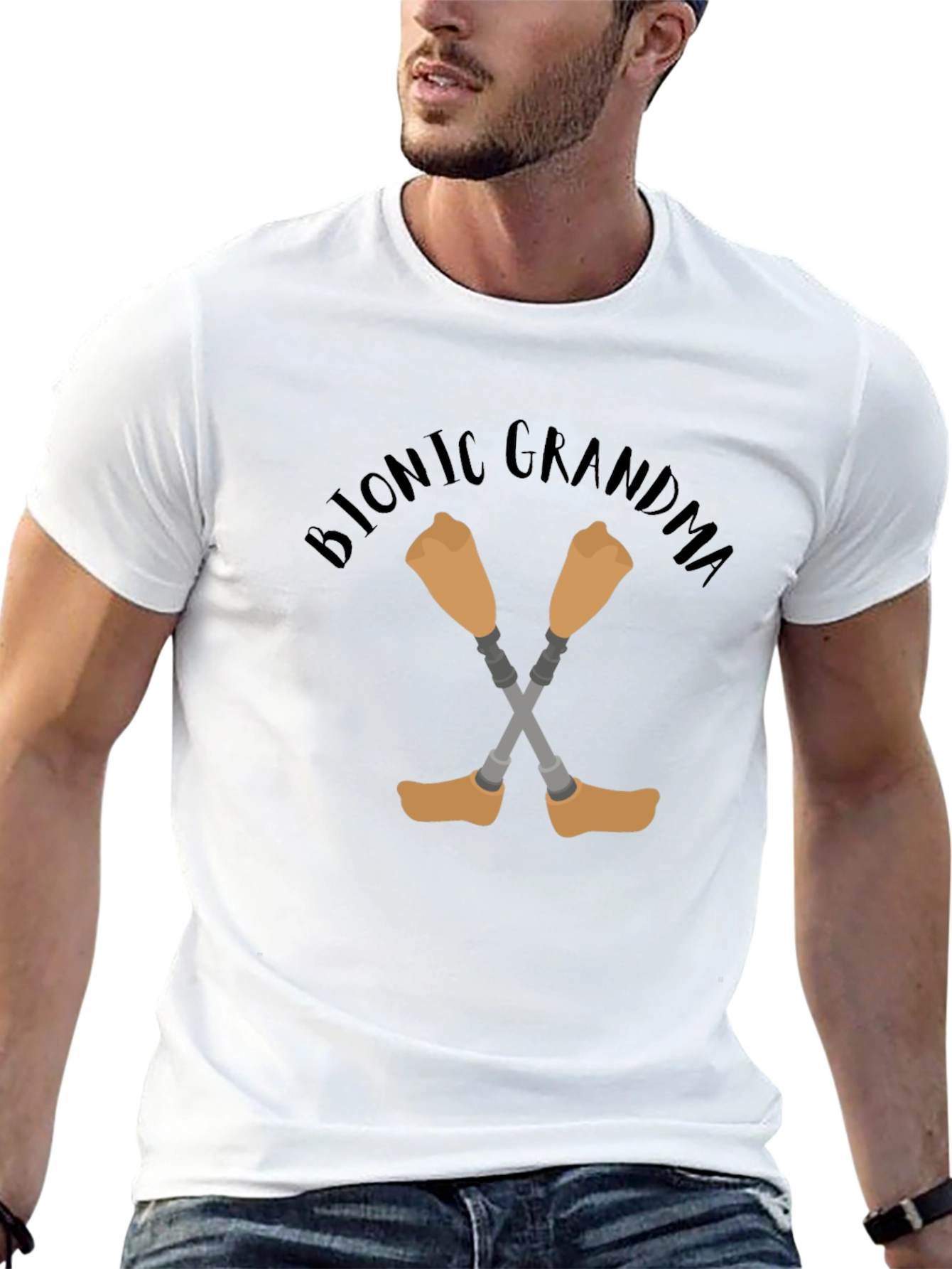 Bionic Grandma T-Shirt - Novelty Graphic Tee