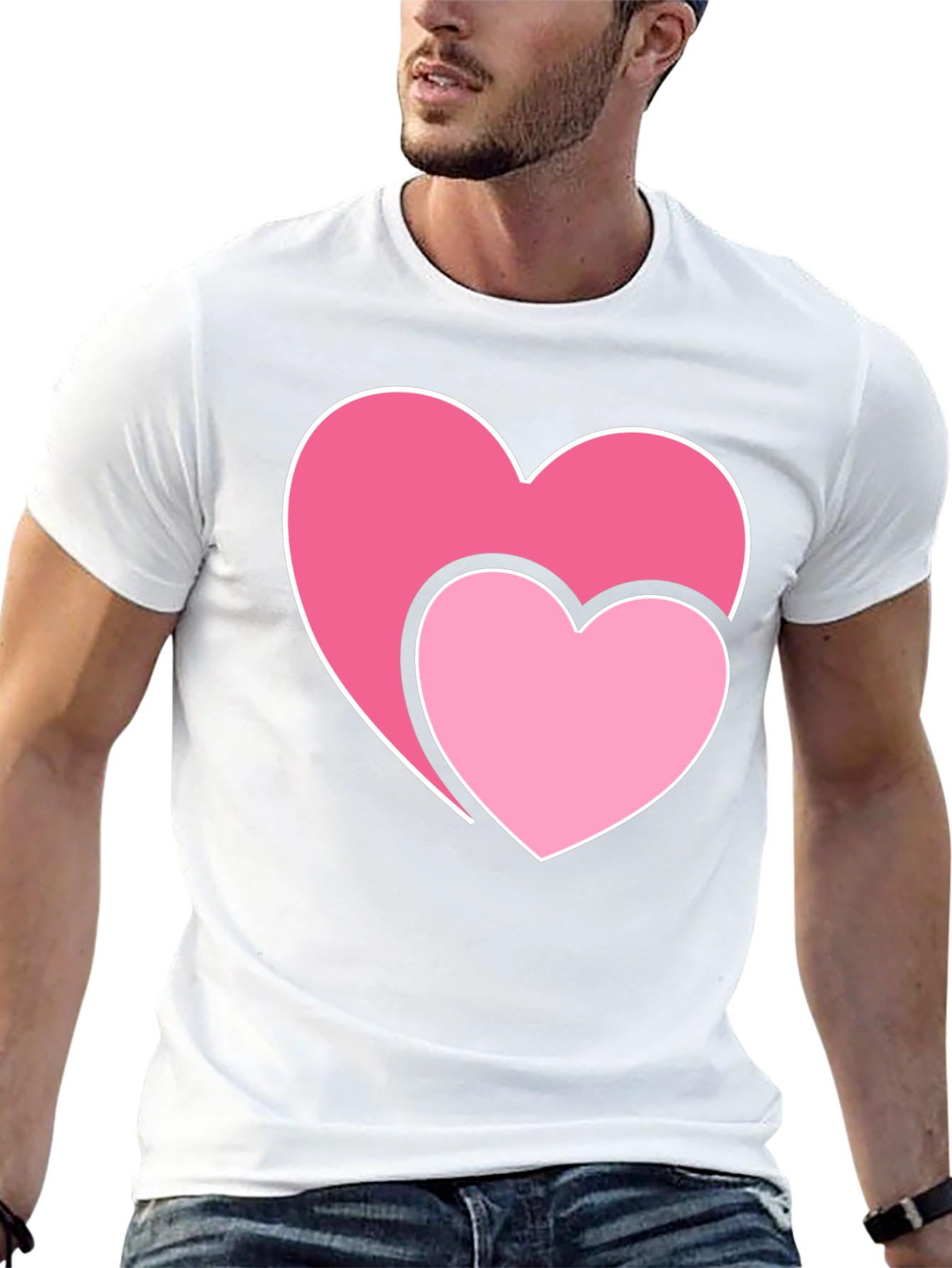 Hearts Graphic Black T-Shirt - Valentines Day Tee