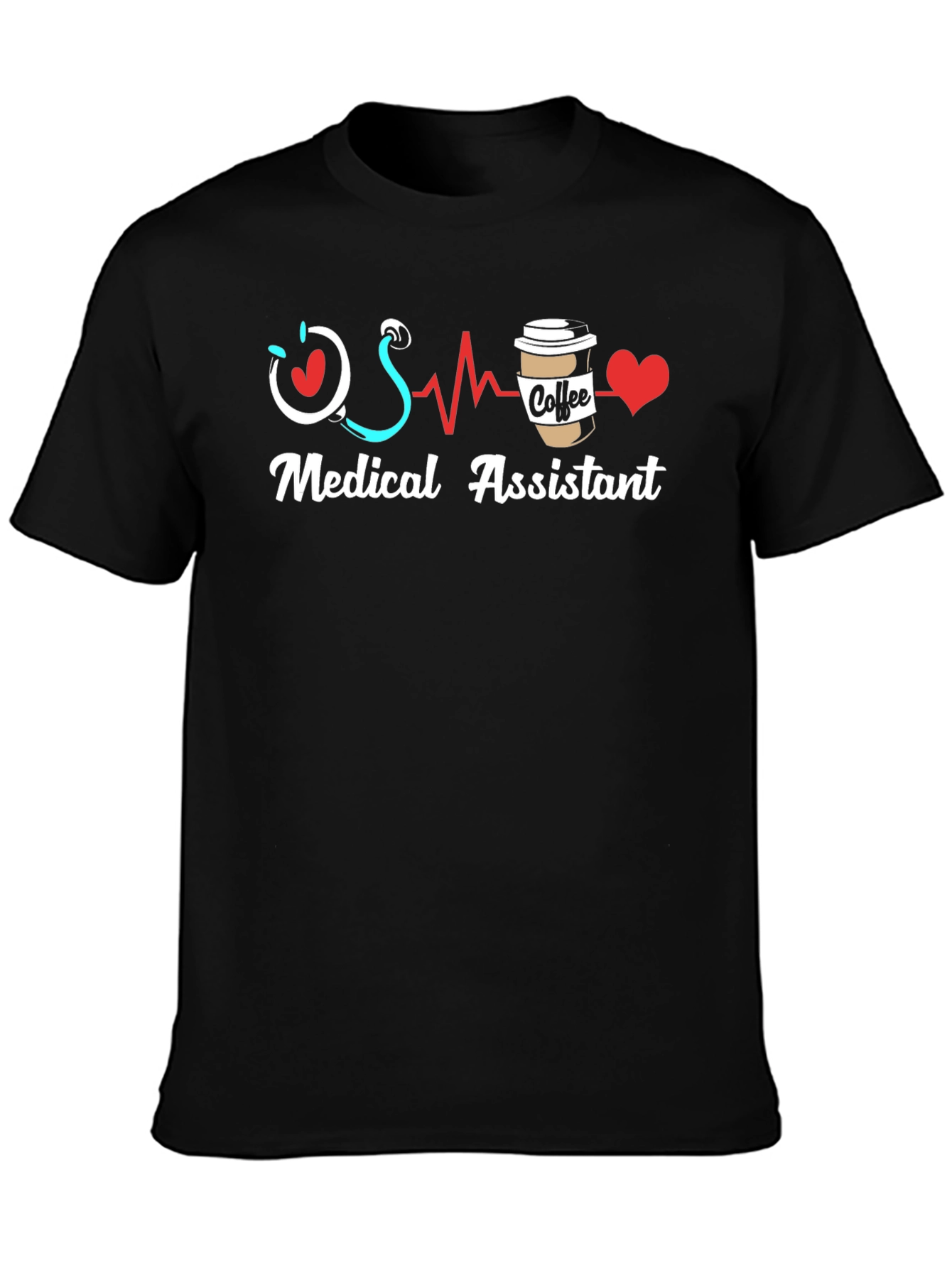 Medical Assistant Heartbeat Coffee T-Shirt