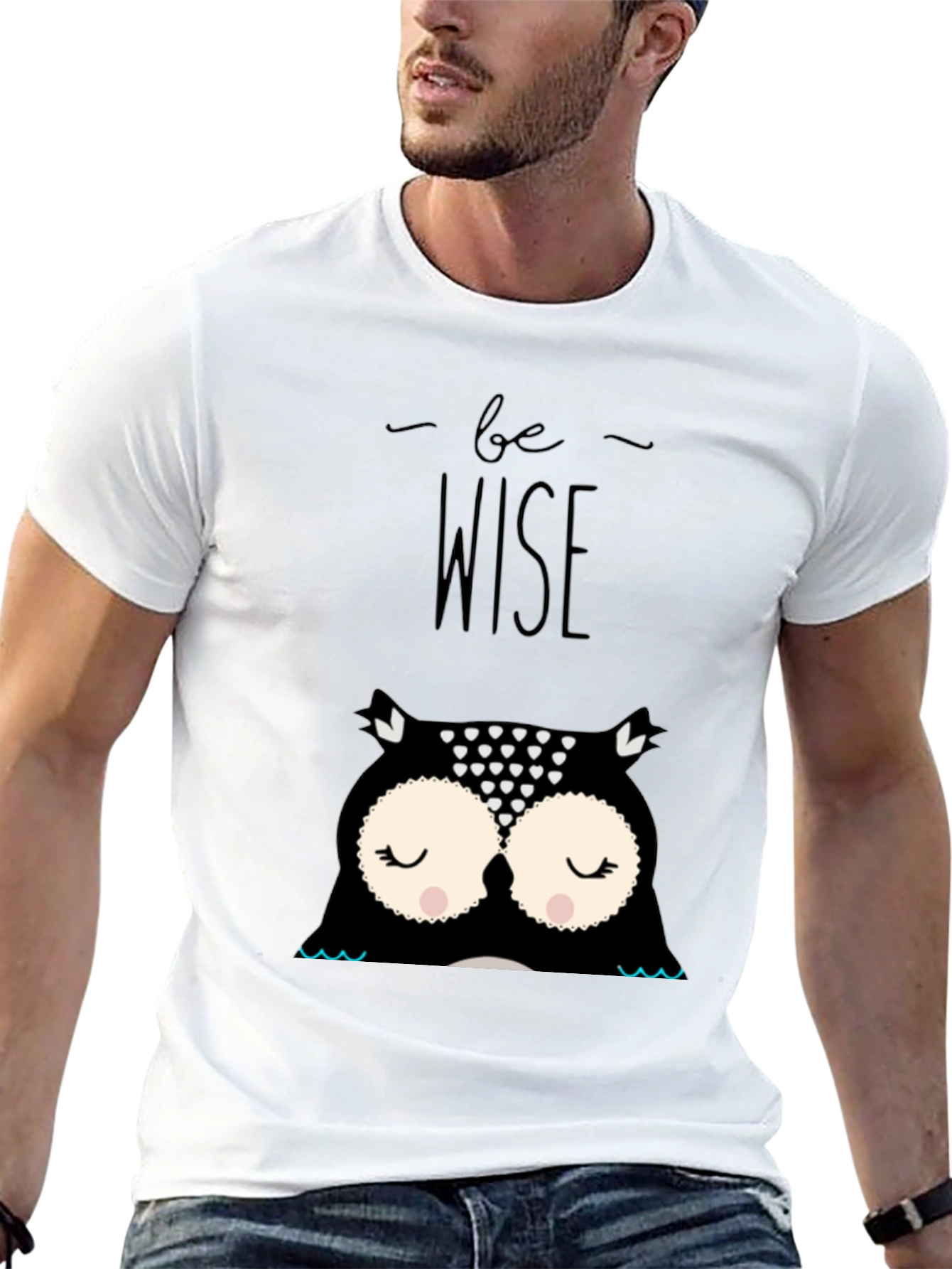 Be Wise Owl Graphic Tee - Black