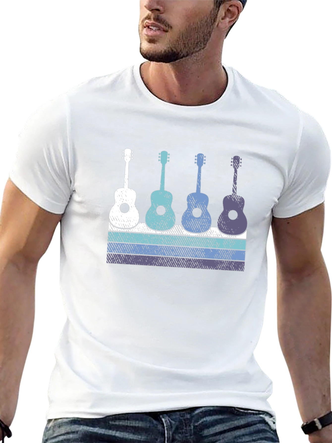 Retro Guitar T-Shirt - Music Lover Tee