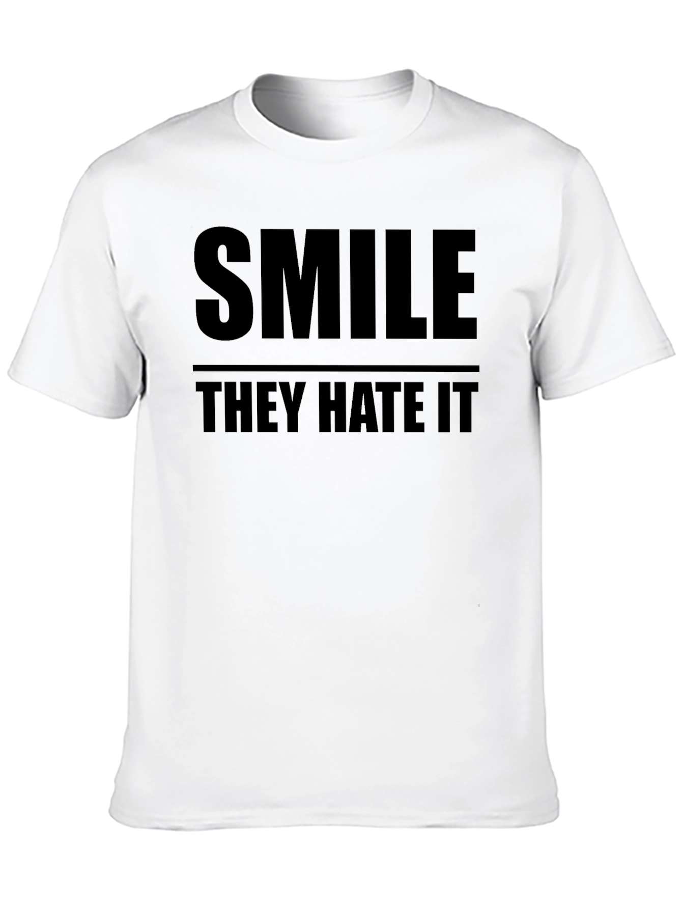 Smile They Hate It Graphic Tee - Black