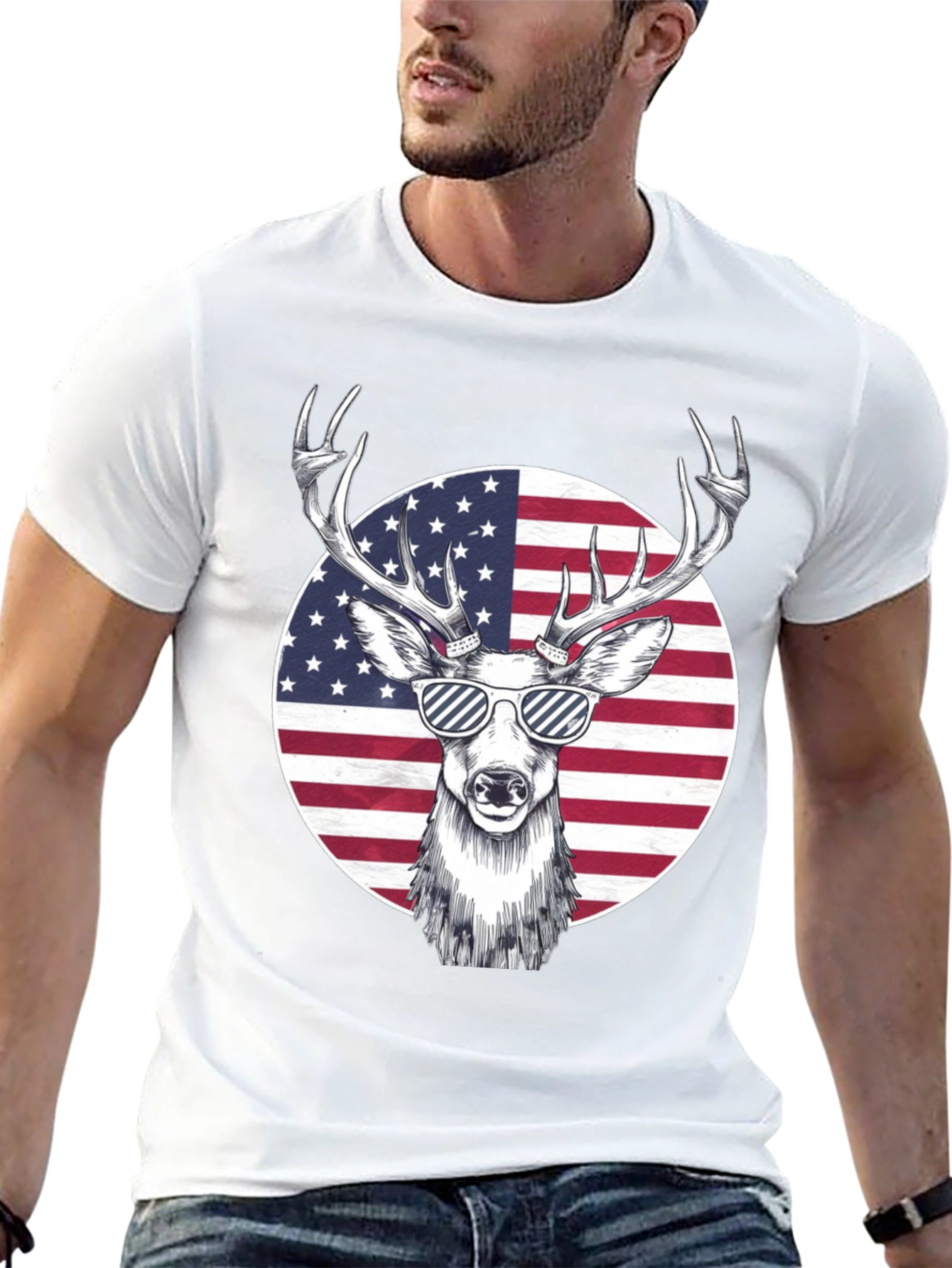 American Deer Graphic Tee